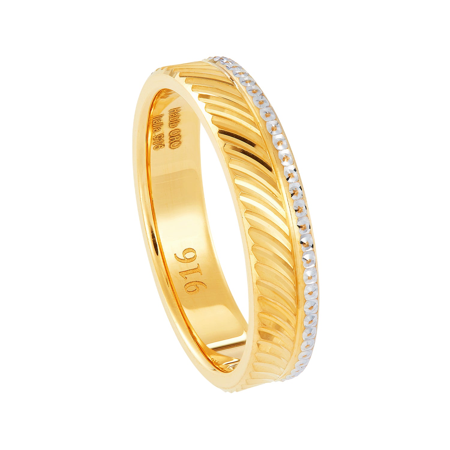 Oro Italia 916 Yellow and White Gold Ring GR51820923(YW)-BI (22K Gold)