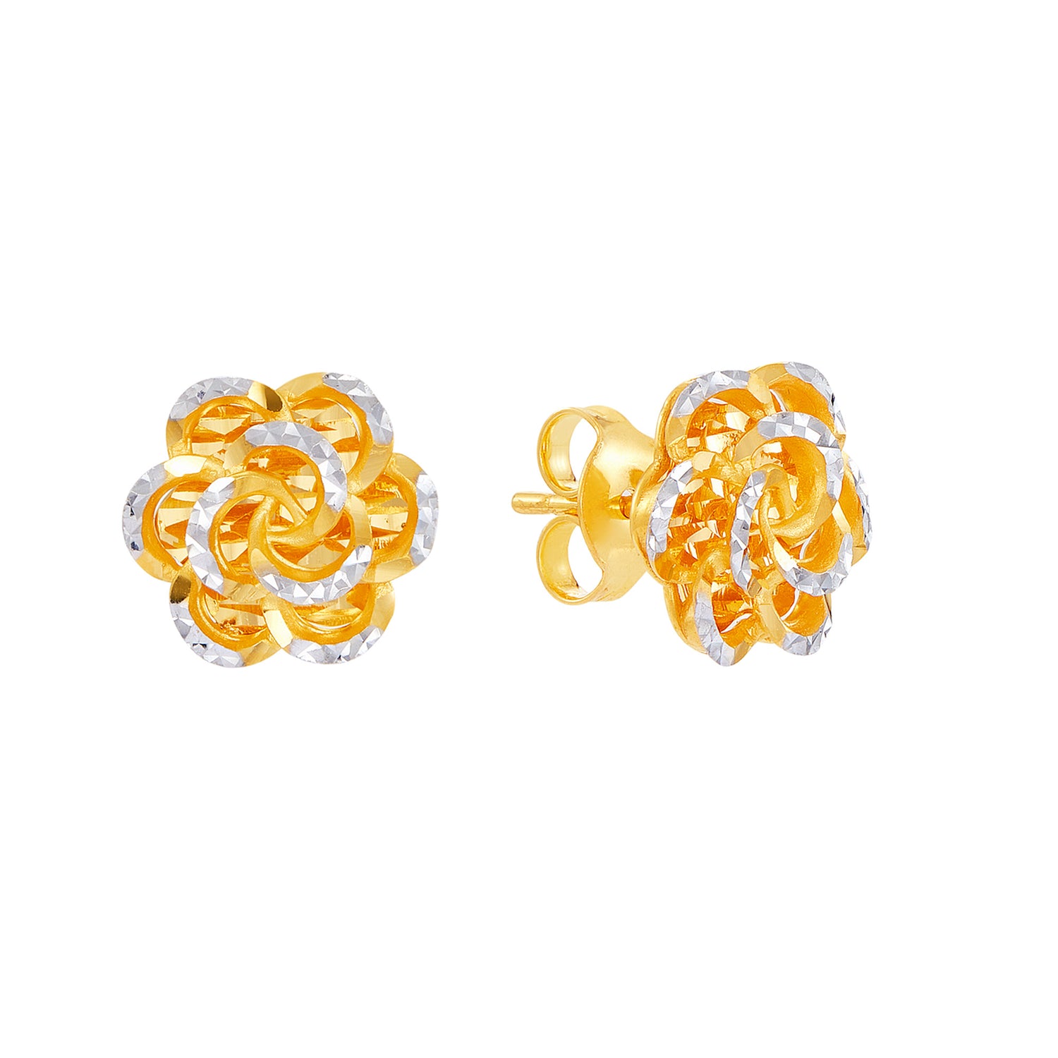 916/22K Yellow and White Gold Earrings E68630124(L)