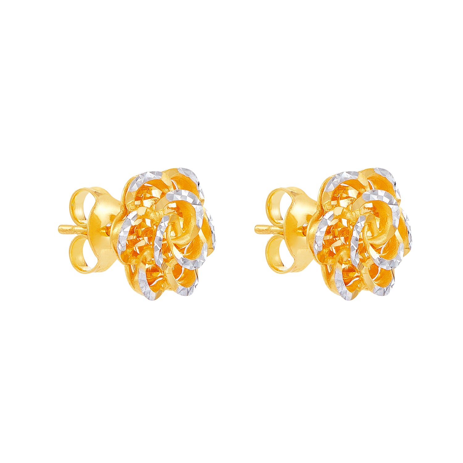 916/22K Yellow and White Gold Earrings E68630124(L)
