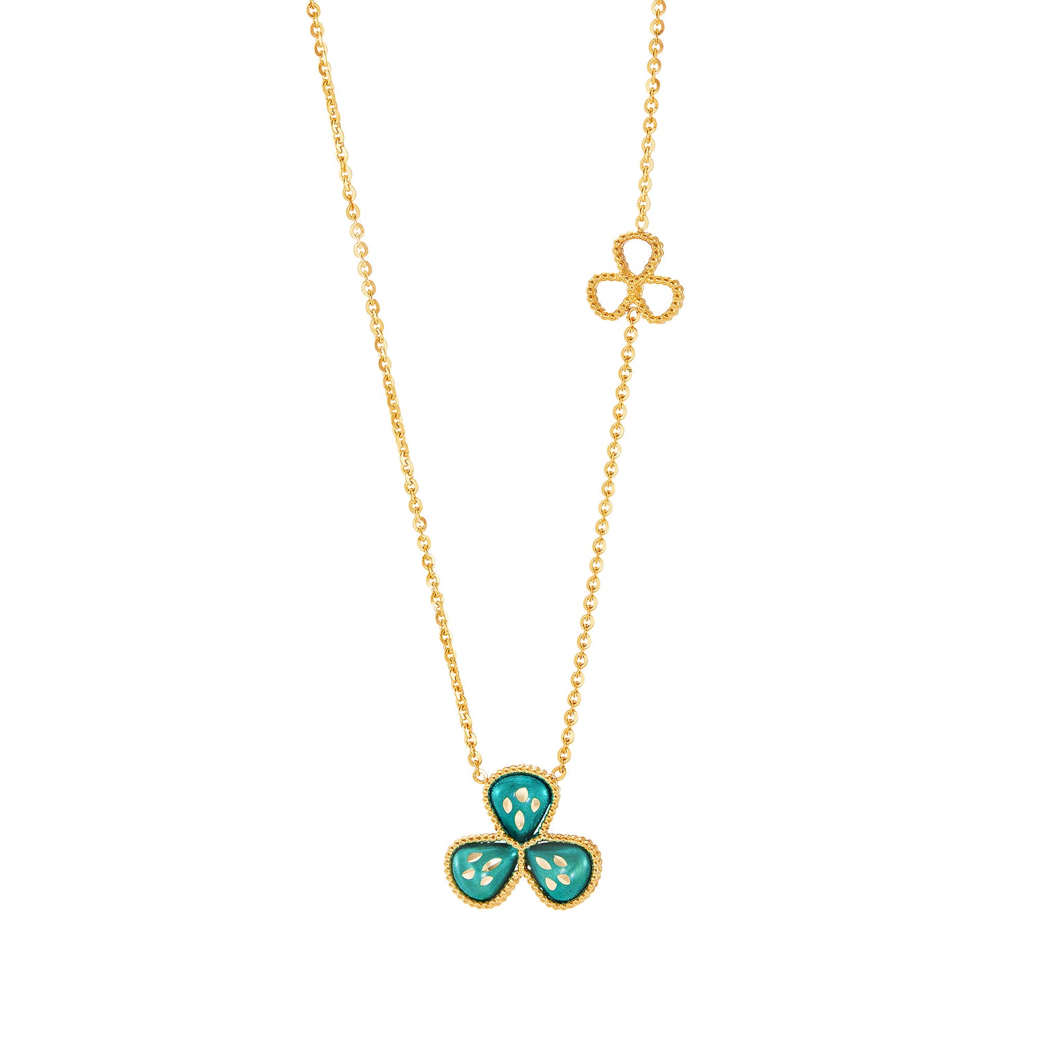 VIOLA | Oro Italia 916 Yellow Gold Necklace GC30821123(GTURQ) (22K Gold)