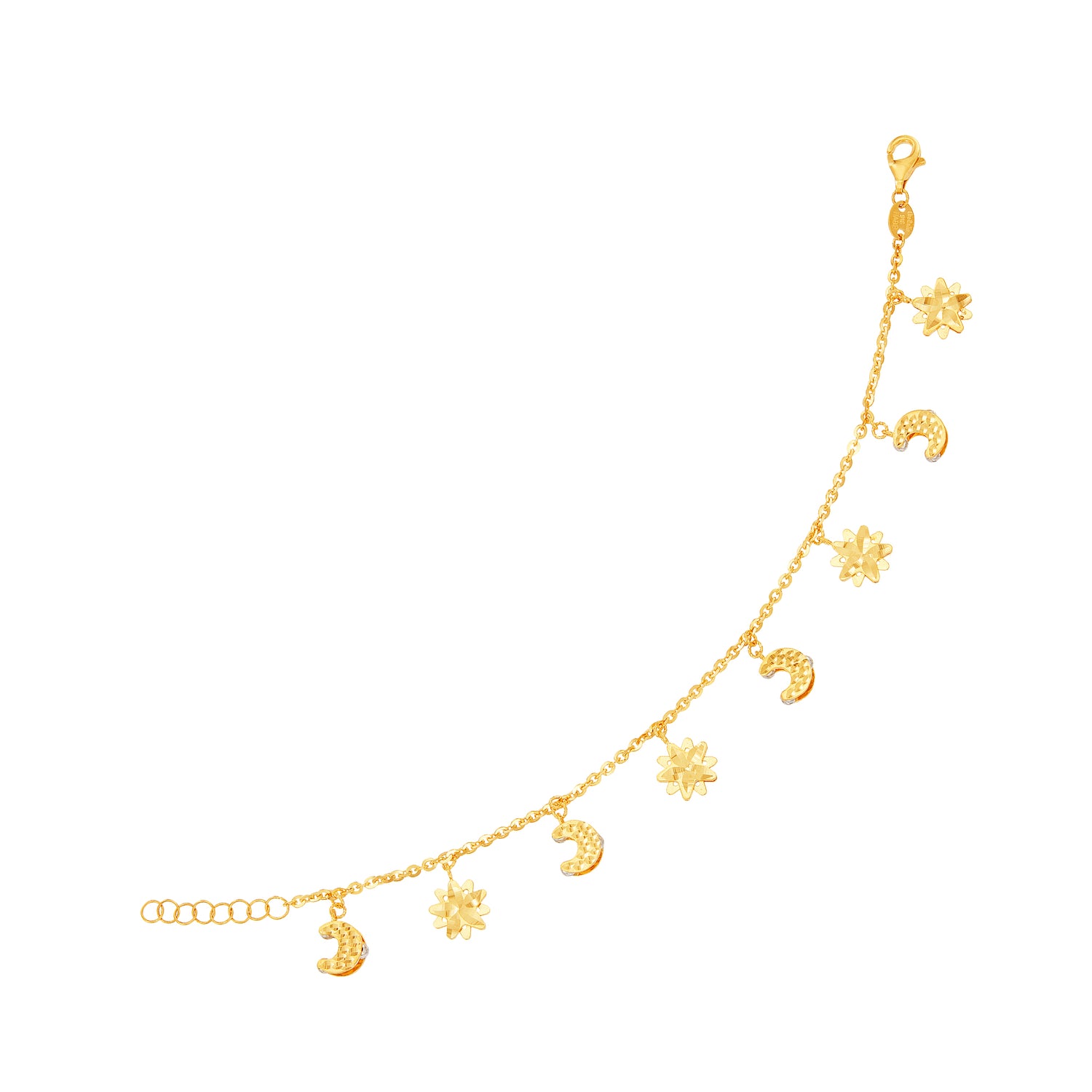Oro Italia 916 Yellow and White Gold Bracelet GW49341223(YW)-BI (22K Gold)