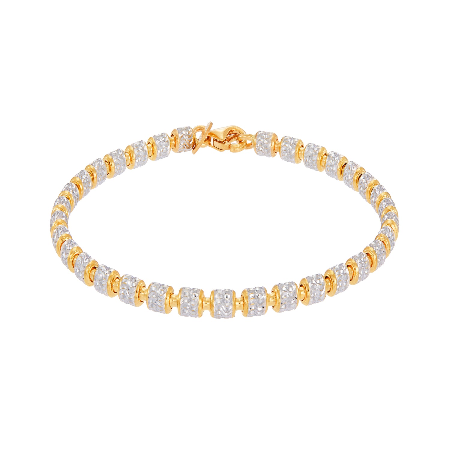Oro Italia 916 Yellow and White Gold Bracelet GW49570124(3YW)-BI (22K Gold)