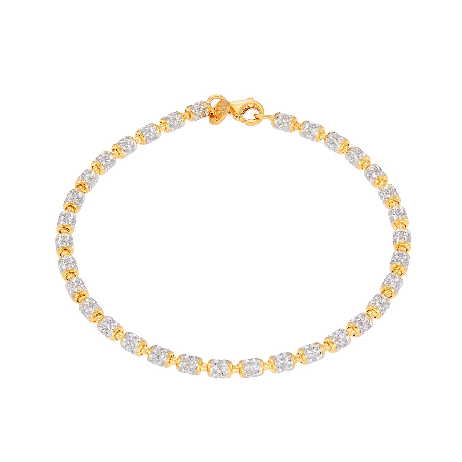 Oro Italia 916 Yellow and White Gold Bracelet GW49570124(3YW)-BI (22K Gold)