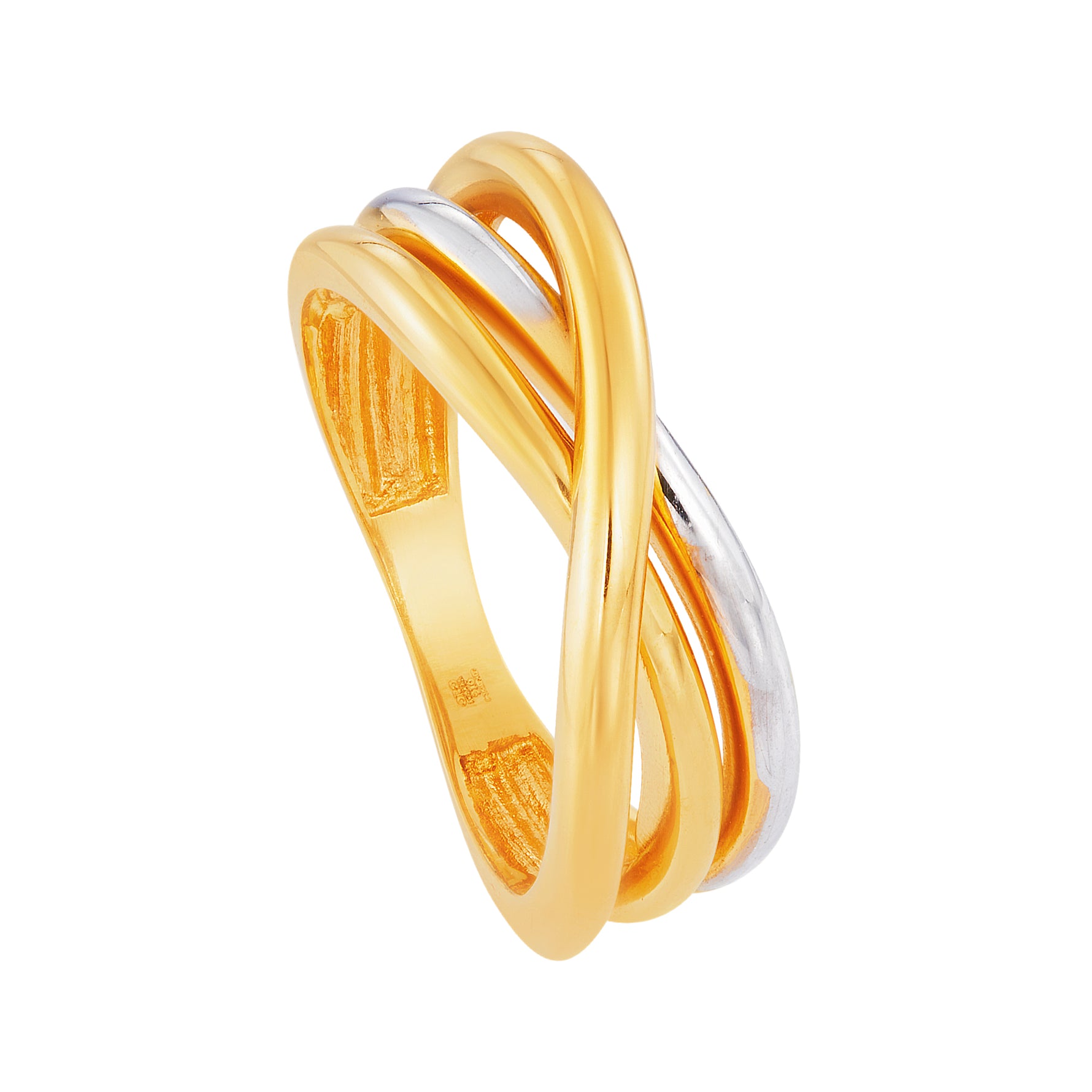 Oro Italia 916 Yellow and White Gold Ring GR53301123(YW)-BI (22K Gold)