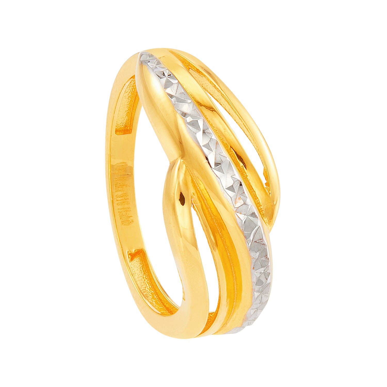 Oro Italia 916 Yellow and White Gold Ring GR53461223(YW)-BI (22K Gold)