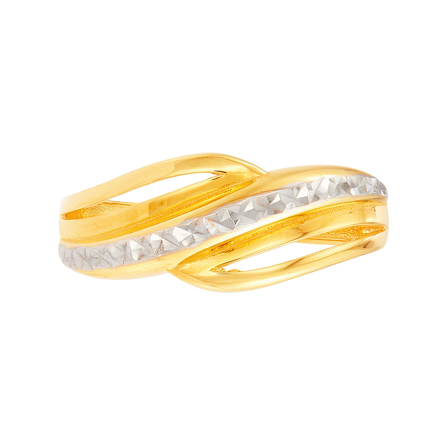 Oro Italia 916 Yellow and White Gold Ring GR53461223(YW)-BI (22K Gold)