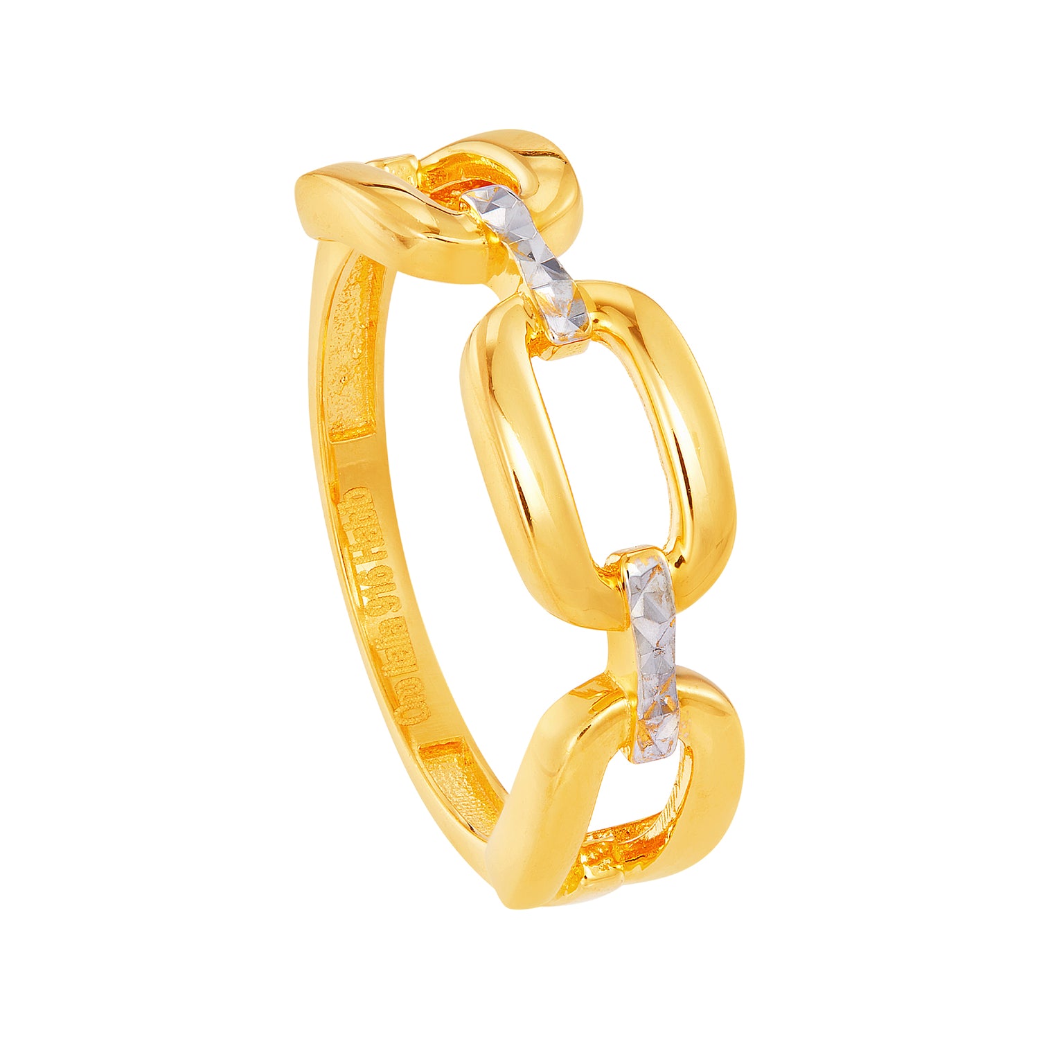 Oro Italia 916 Yellow and White Gold Ring GR52691023(YW)-BI (22K Gold)