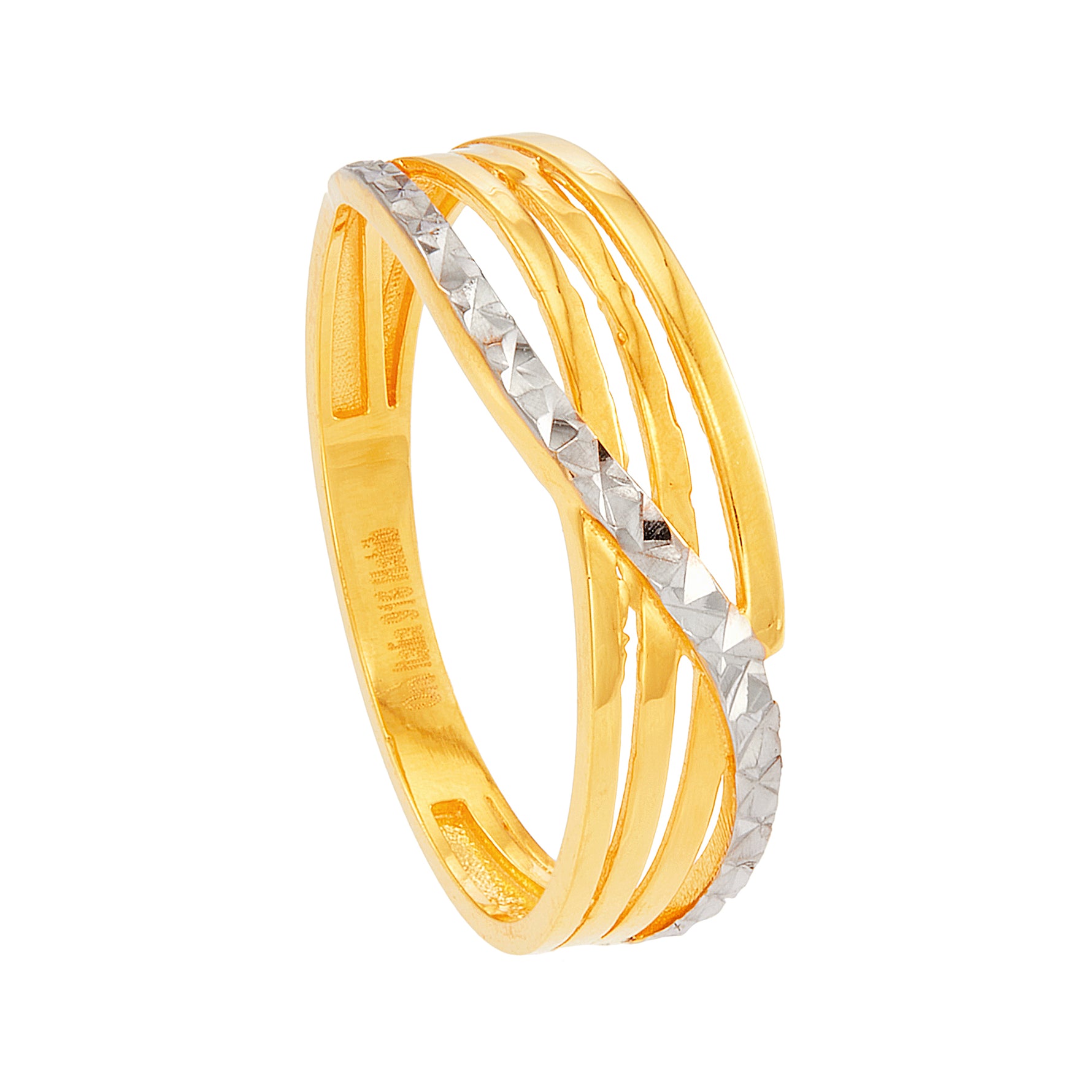 Oro Italia 916 Yellow and White Gold Ring GR53481223(YW)-BI (22K Gold)