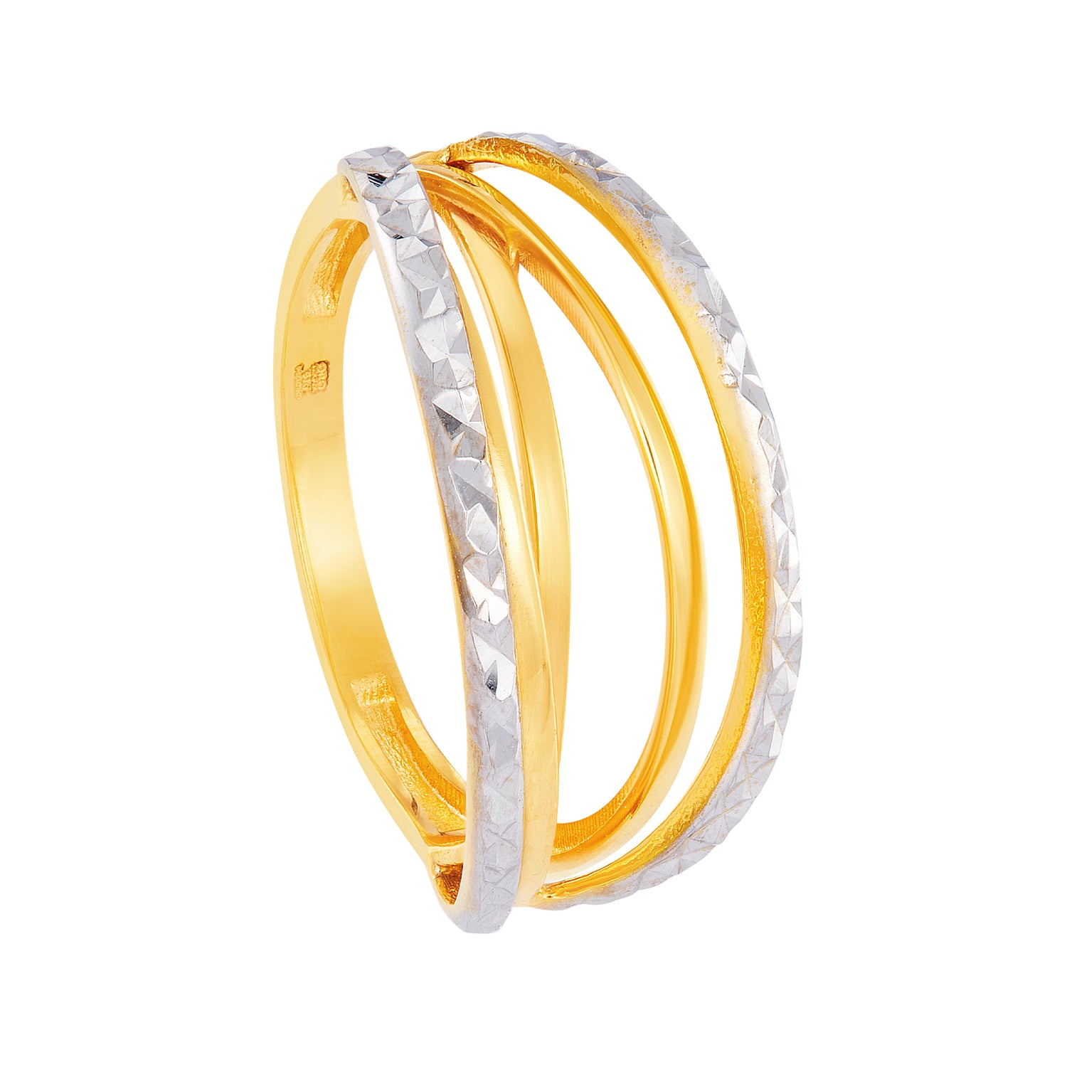 Oro Italia 916 Yellow and White Gold Ring GR53201123(YW)-BI (22K Gold)