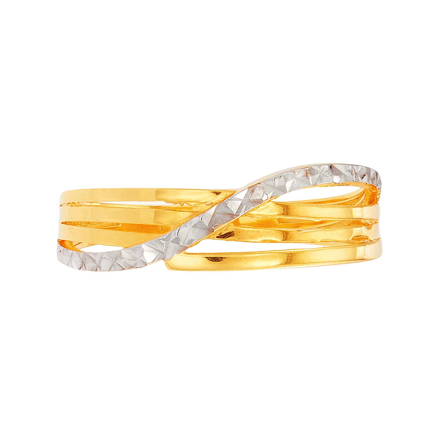 Oro Italia 916 Yellow and White Gold Ring GR53481223(YW)-BI (22K Gold)