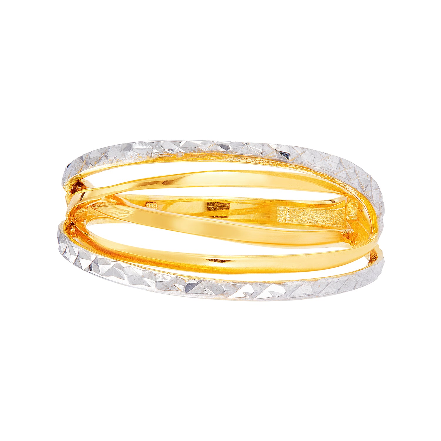 Oro Italia 916 Yellow and White Gold Ring GR53201123(YW)-BI (22K Gold)