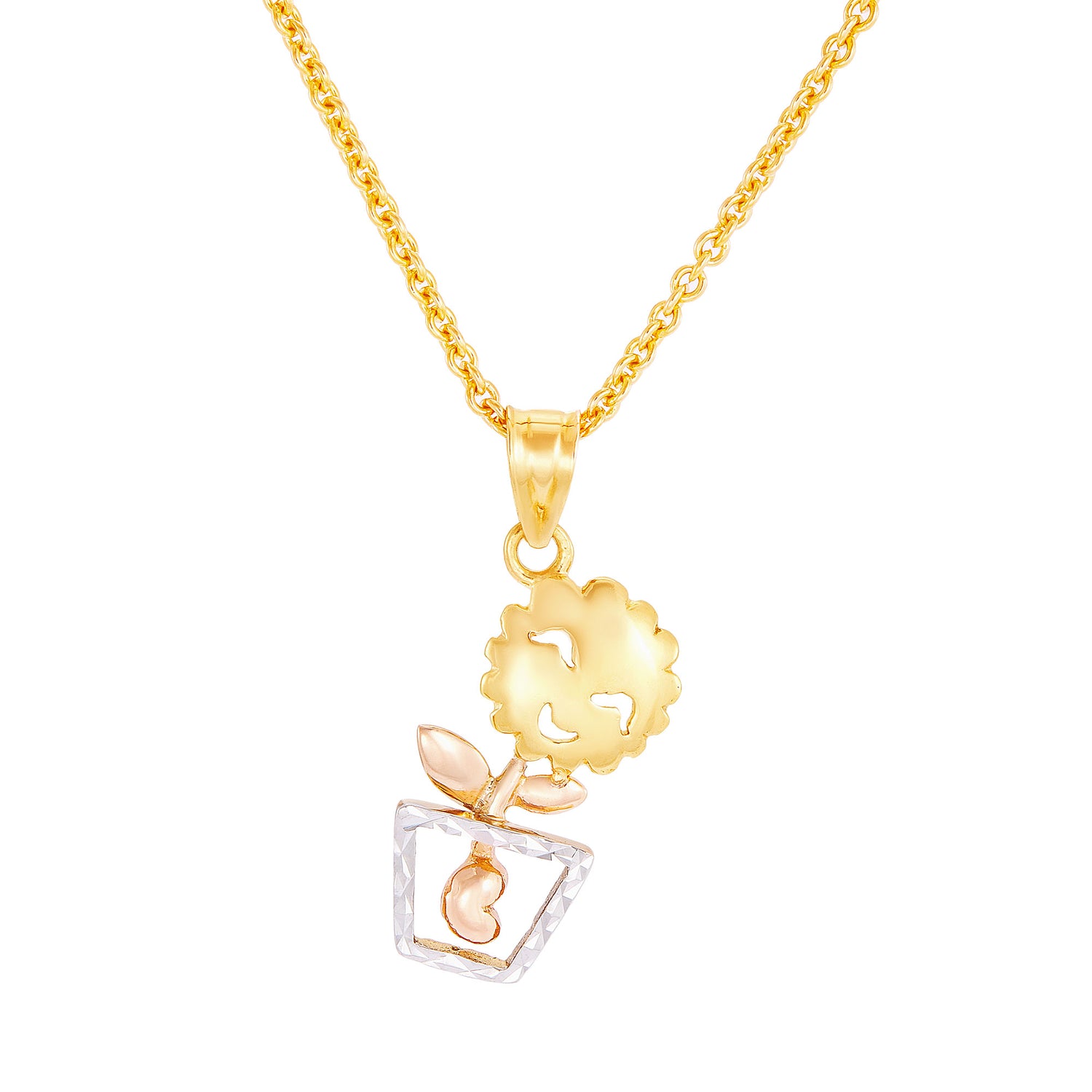 750/18K Yellow, White and Rose Gold Pendant GMT962