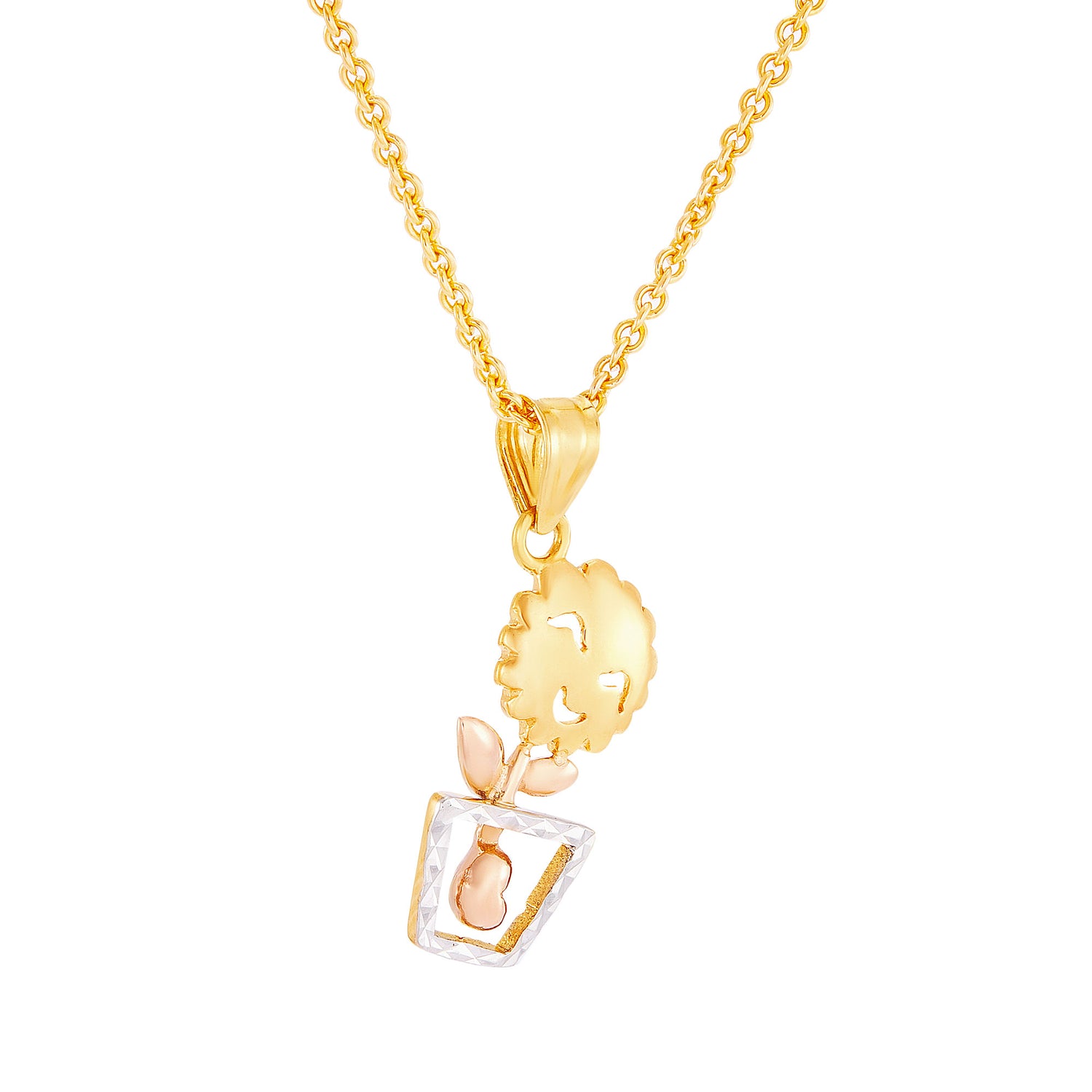 750/18K Yellow, White and Rose Gold Pendant GMT962