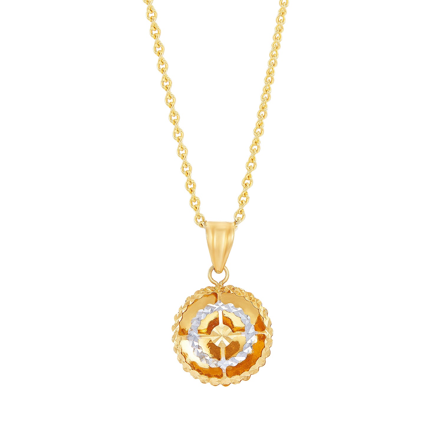 750/18K Yellow and White Gold Pendant GMT1409(YW)-BI