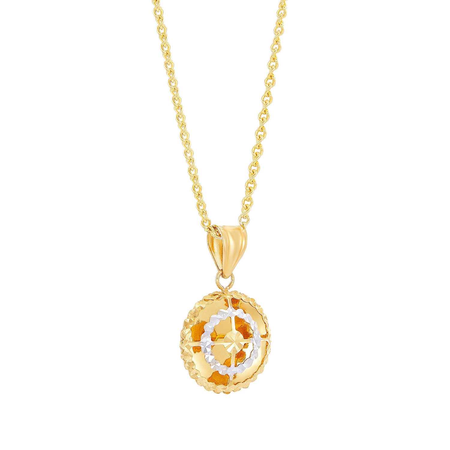 750/18K Yellow and White Gold Pendant GMT1409(YW)-BI