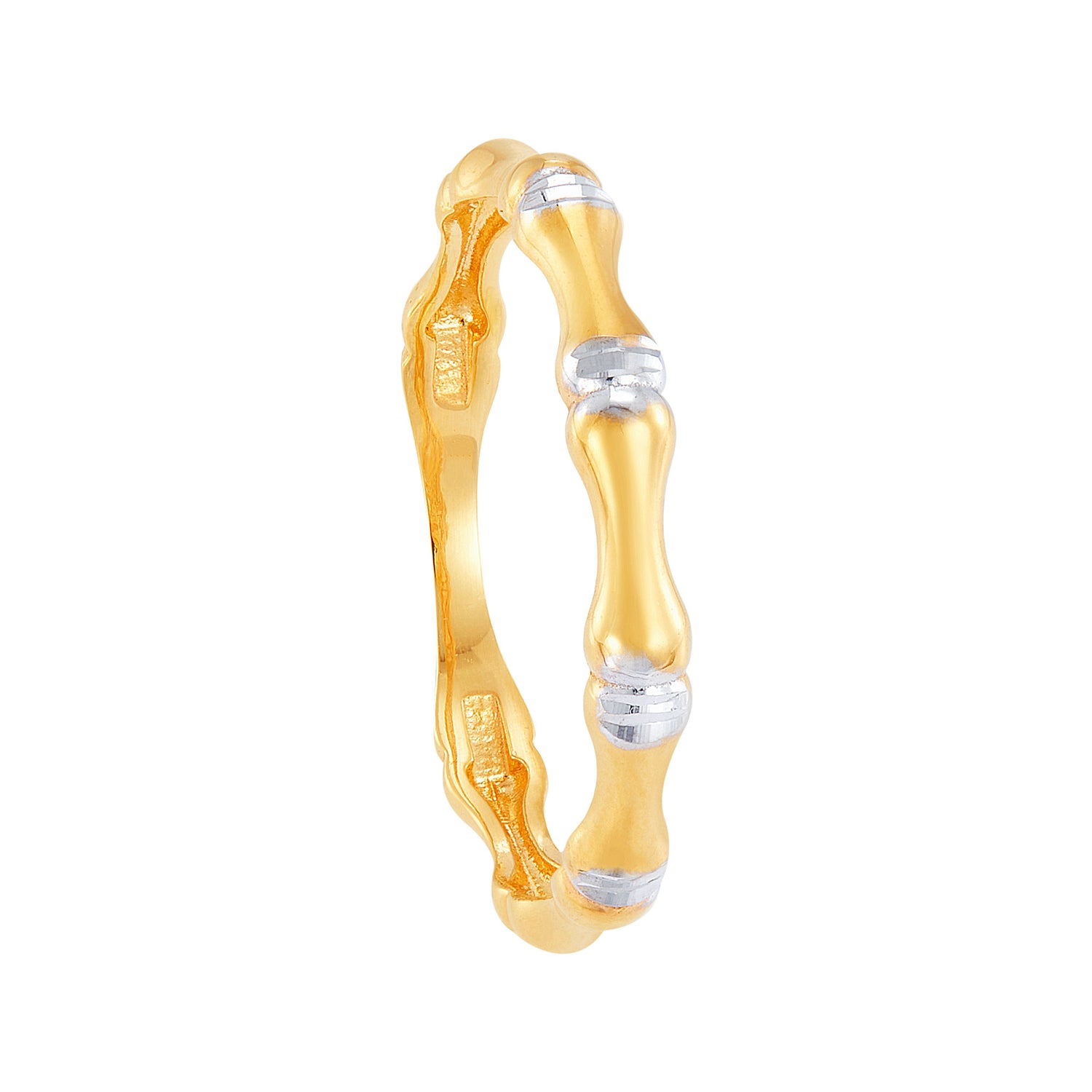 Oro Italia 916 Yellow and White Gold Ring GR49110223(YW)-BI (22K Gold)