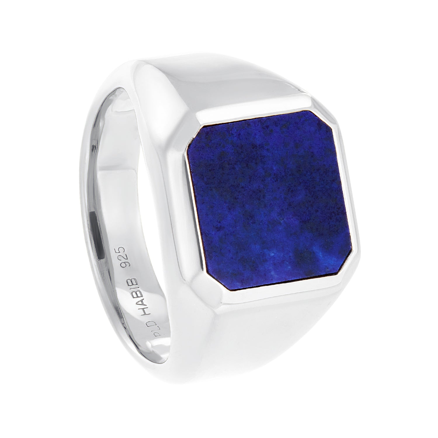 Square Lapiz Lazuli Men's Ring in 925 Silver Palladium A05910424(PLD)-LZ