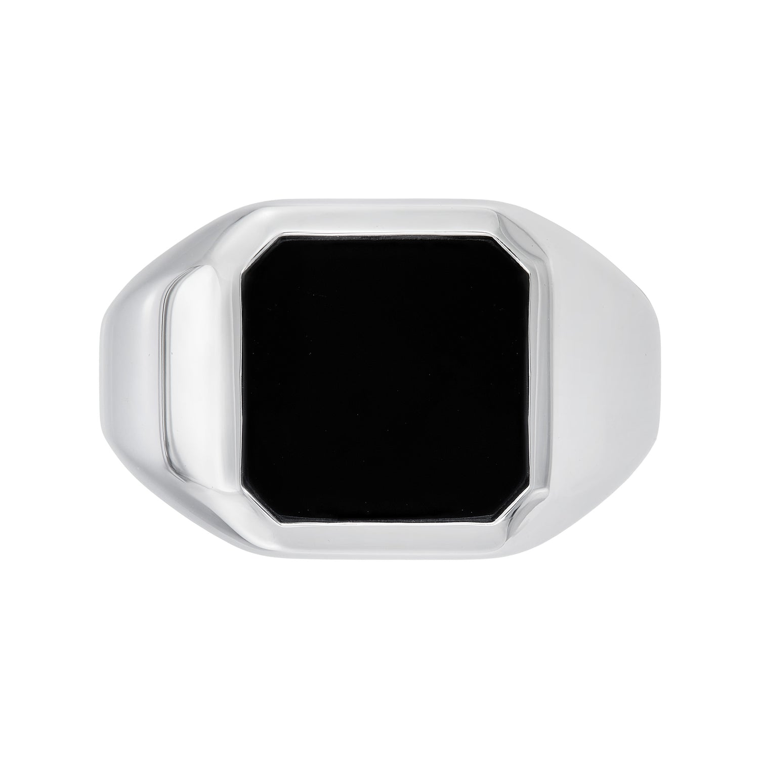Square Black Onyx in 925 Silver Palladium A05900424(PLD)-ONYX
