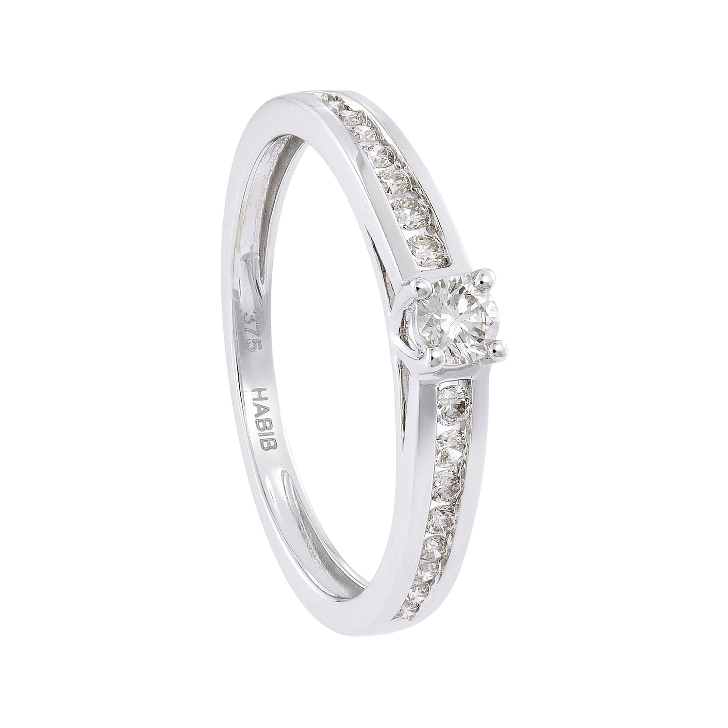 Channel Diamond Ring in 375/9K White Gold 265511222
