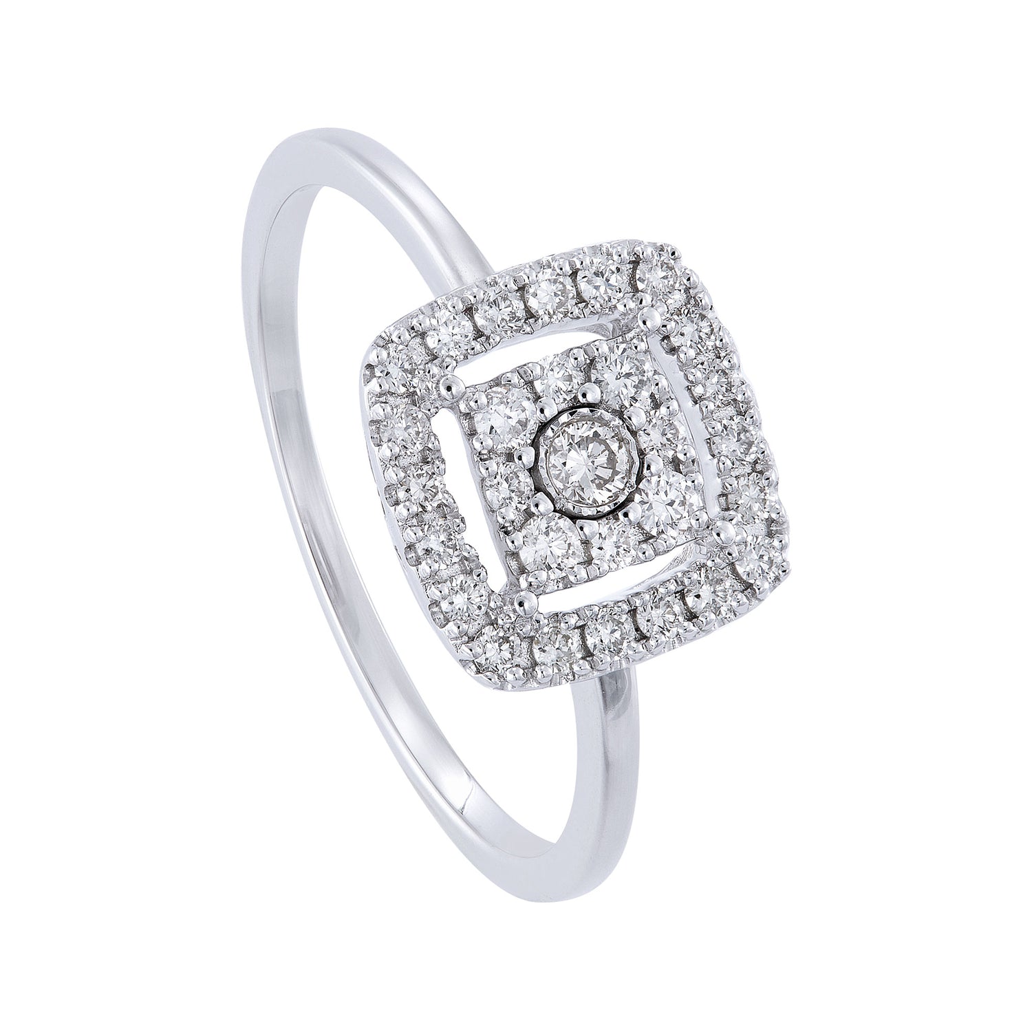 Illusion Diamond Ring in 375/9K White Gold 265191022