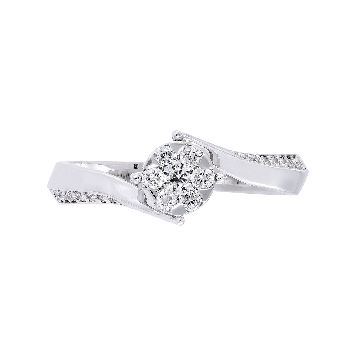 Round Diamond Ring in 750/18K White Gold 264971022