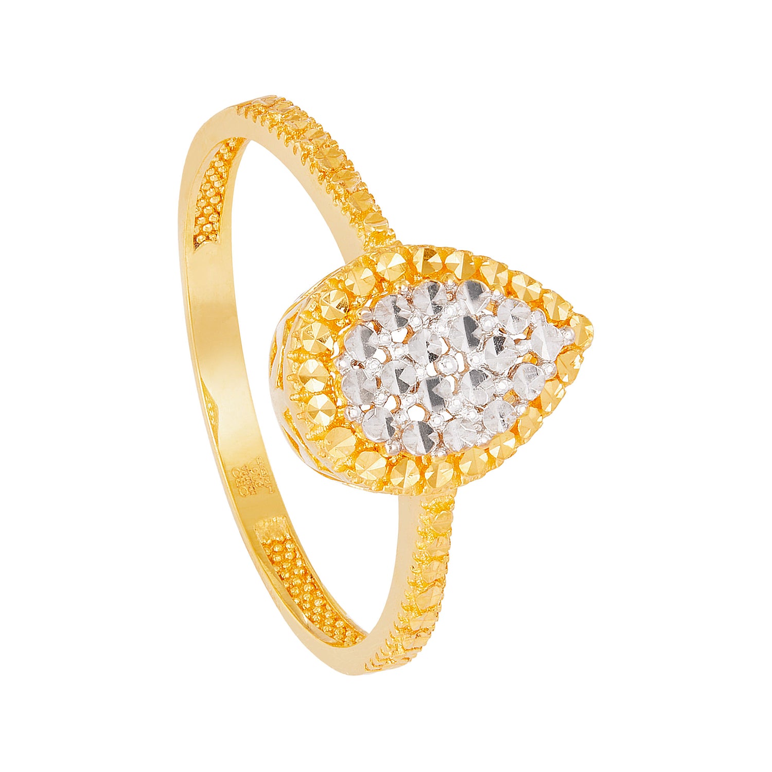 Oro Italia 916 Yellow and White Gold Ring GR45470424(YW)-BI