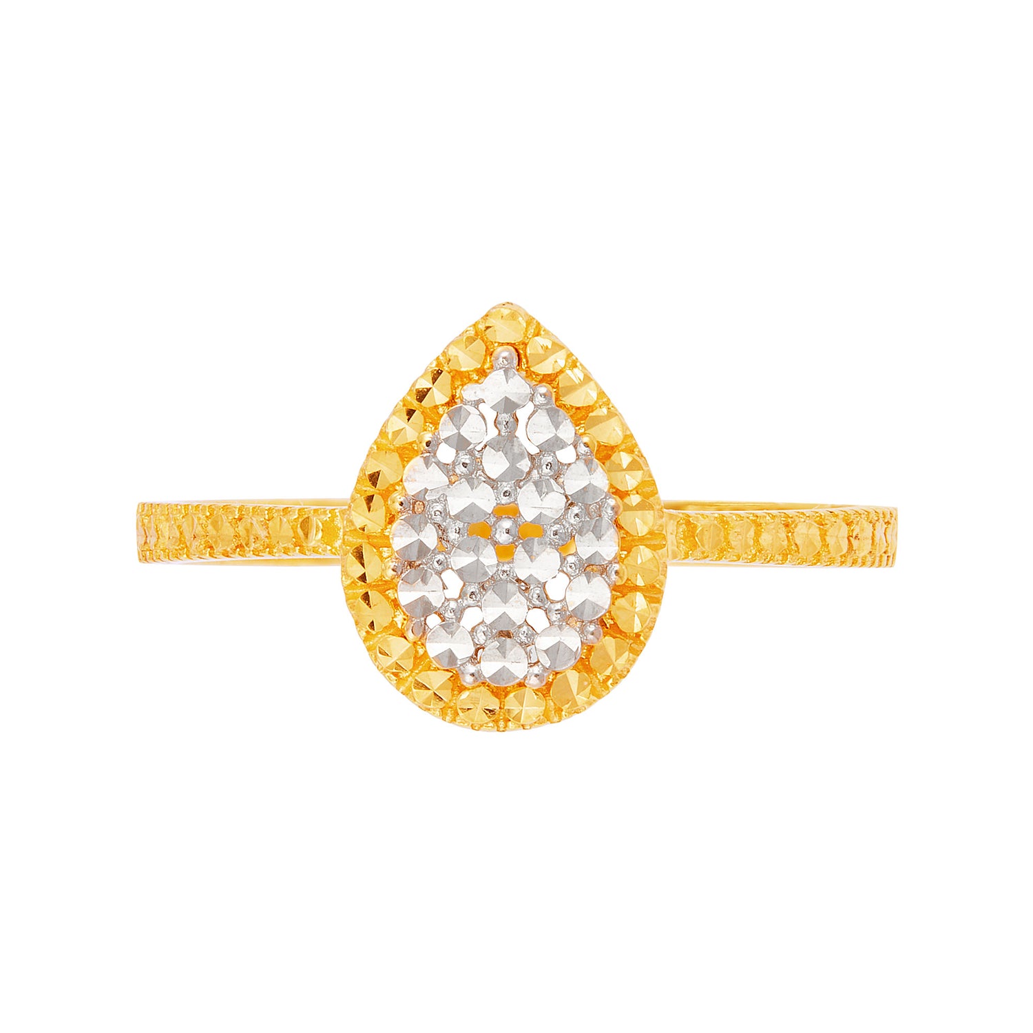 Oro Italia 916 Yellow and White Gold Ring GR45470424(YW)-BI
