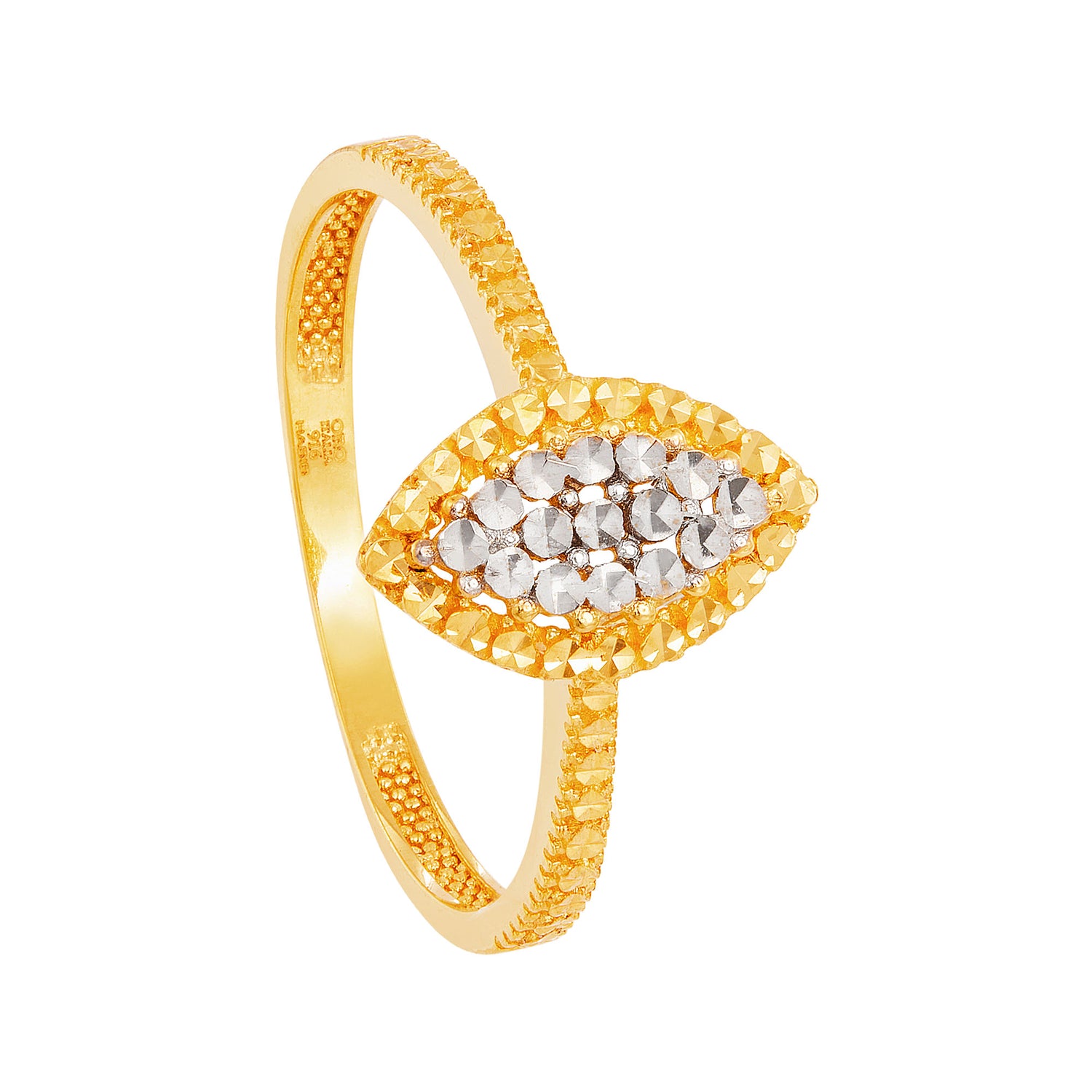 Oro Italia 916 Yellow and White Gold Ring GR45480424(YW)-BI