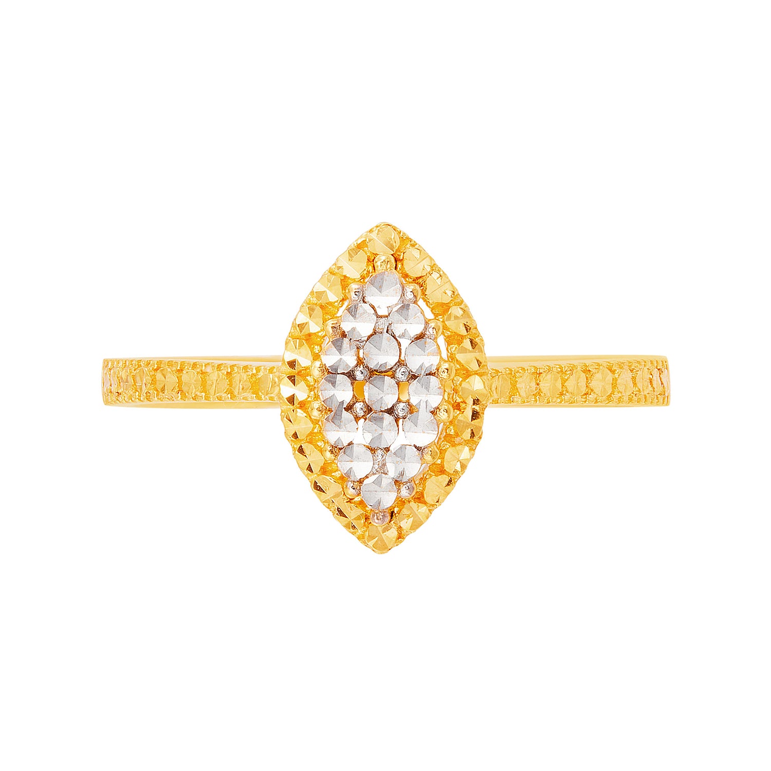 Oro Italia 916 Yellow and White Gold Ring GR45480424(YW)-BI