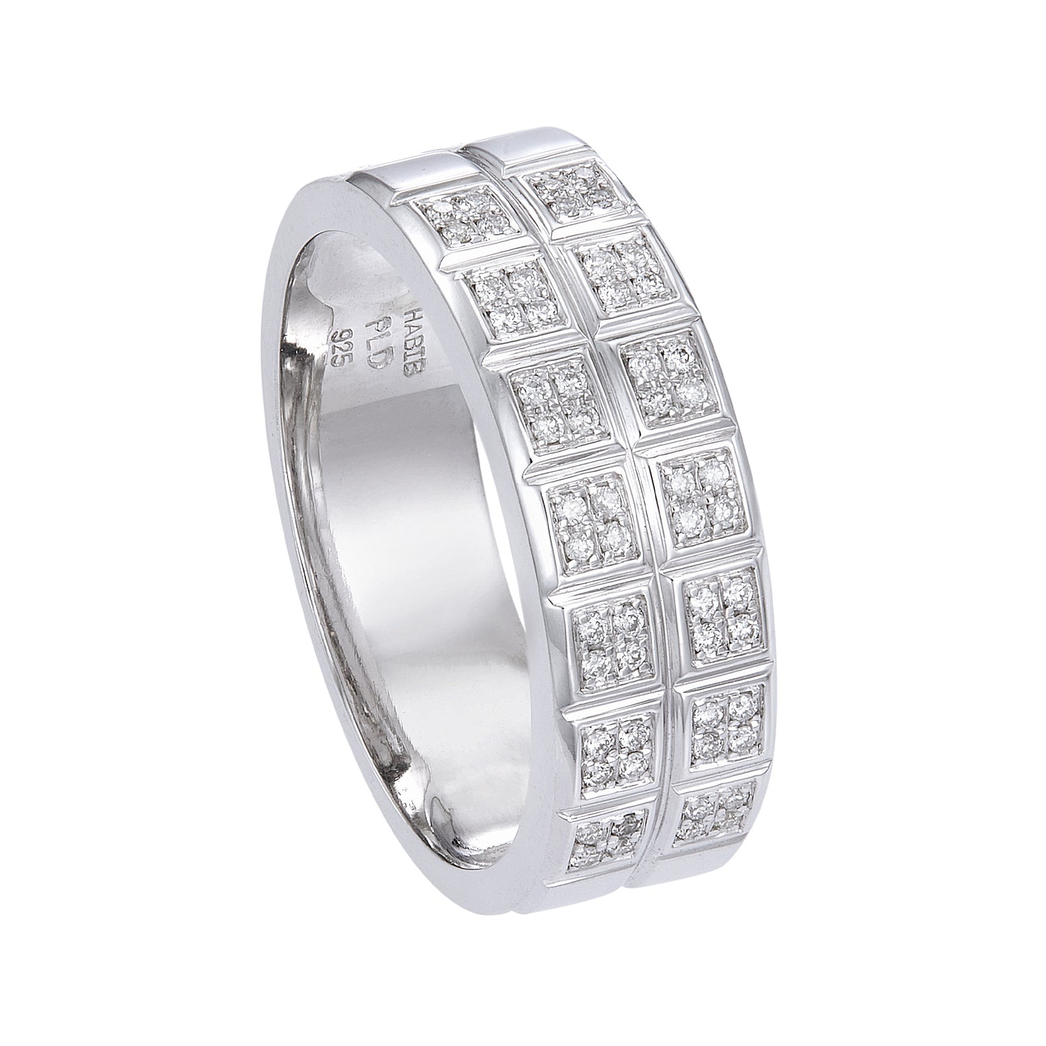 Diamond Men's Ring in 925 Silver Palladium 268251223(PLD)