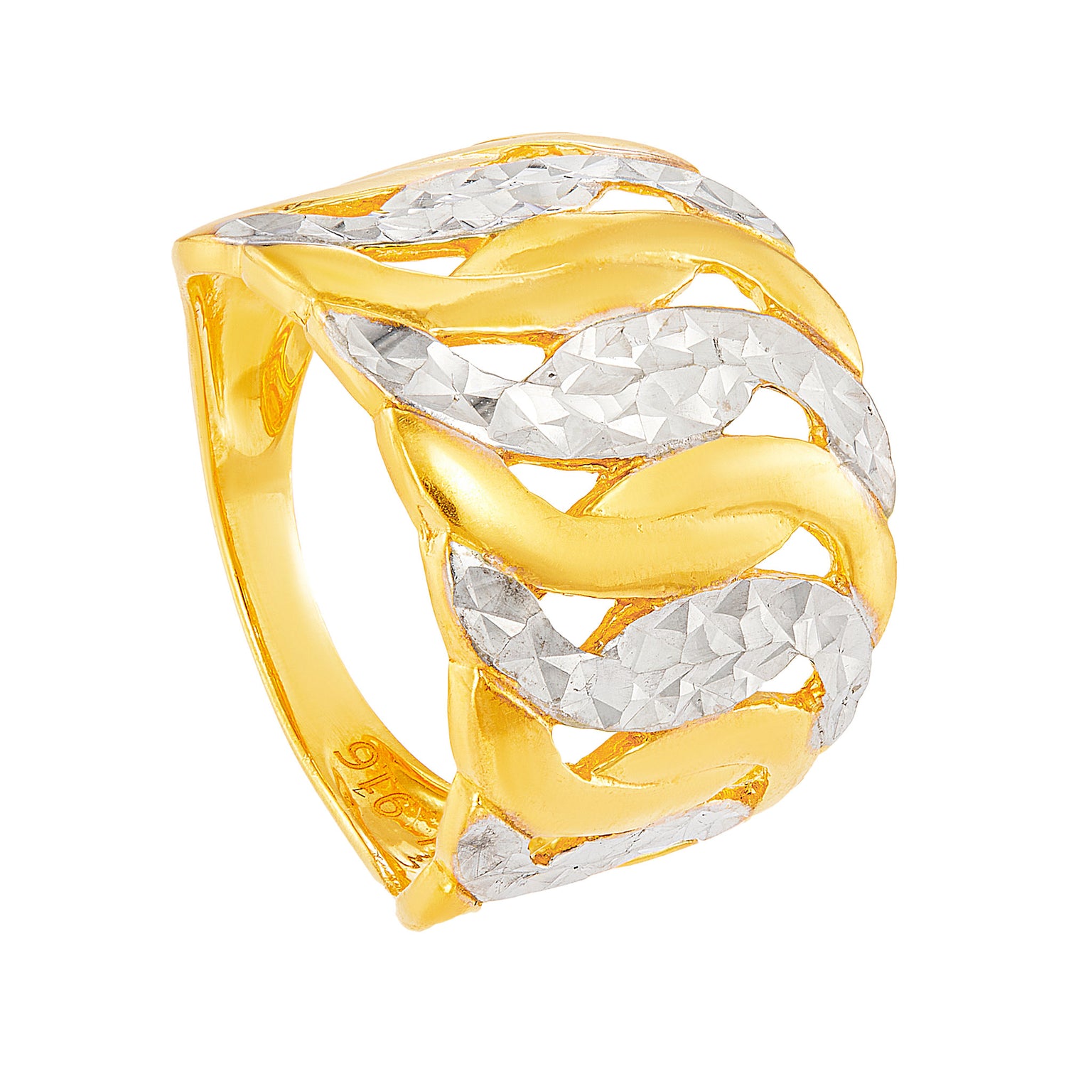 916/22K Yellow and White Gold Ring AR80530724(15)