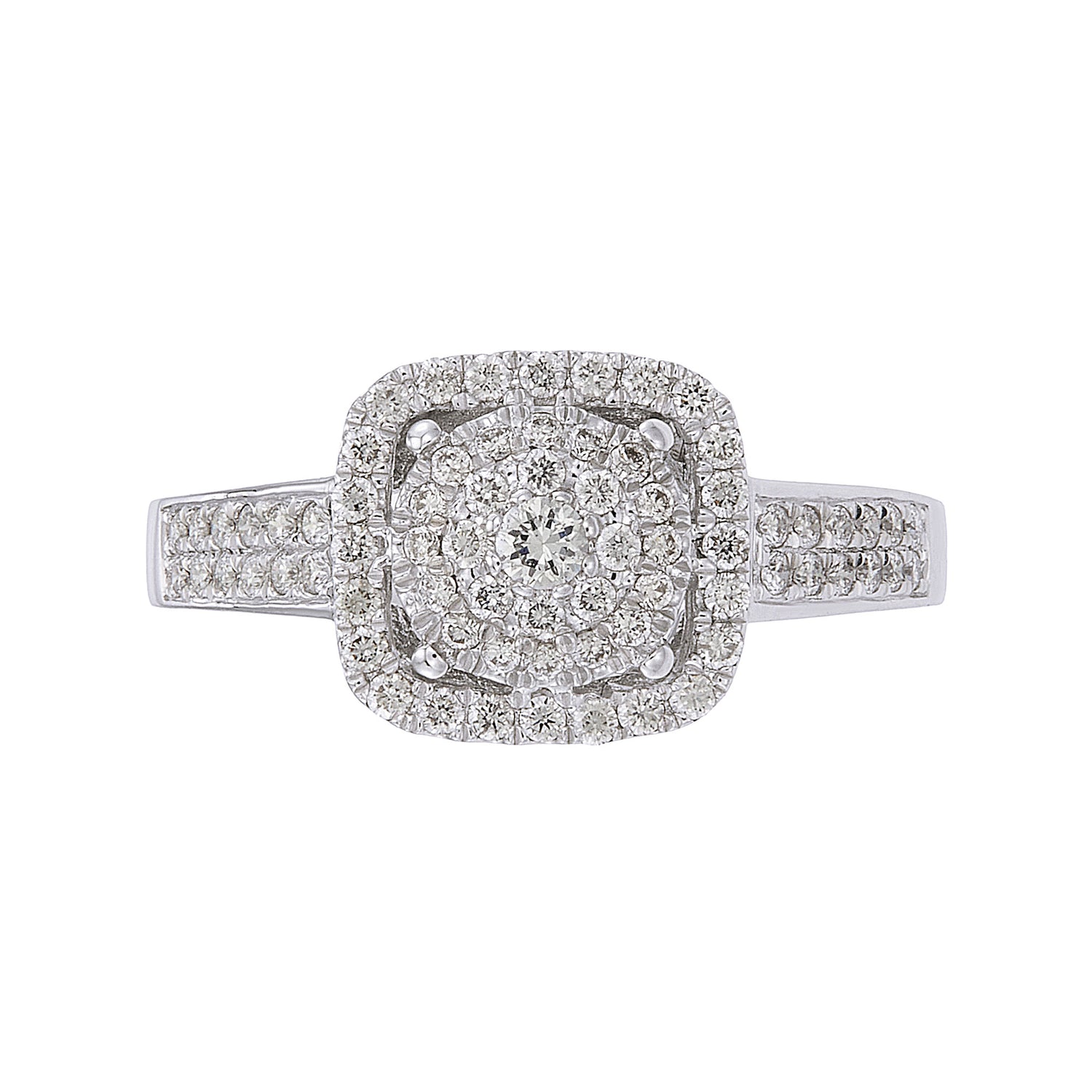 Fancy Halo Diamond Ring in 750/18K White Gold 23973