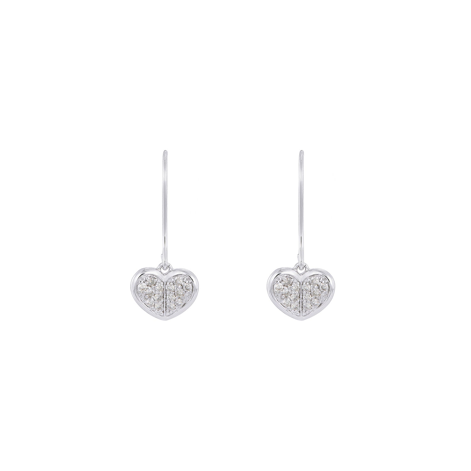 Heart Diamond Earrings in 375/9K White Gold 45506