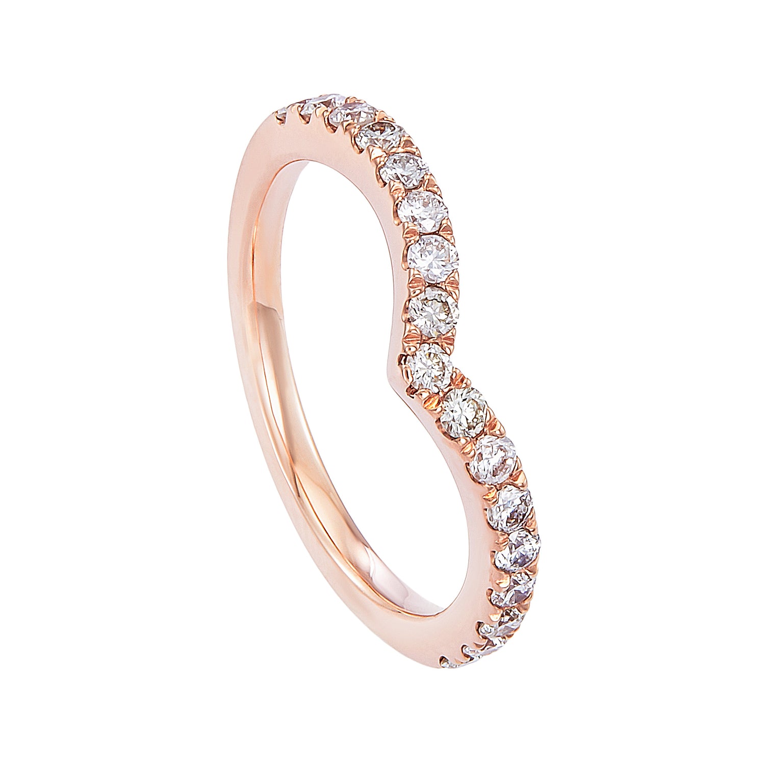 THE V | Diamond Ring in 375/9K Rose Gold 25797(R)