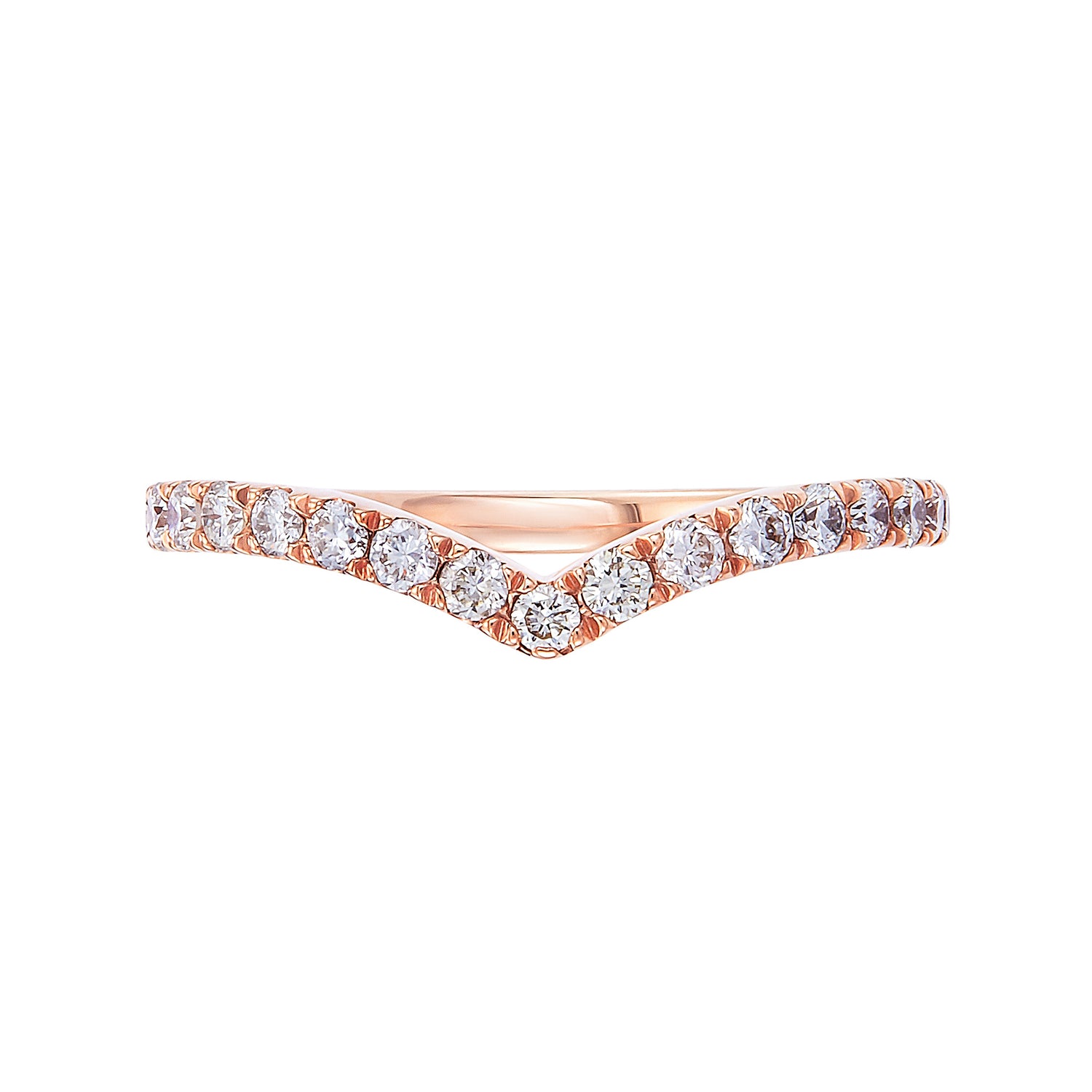 THE V | Diamond Ring in 375/9K Rose Gold 25797(R)