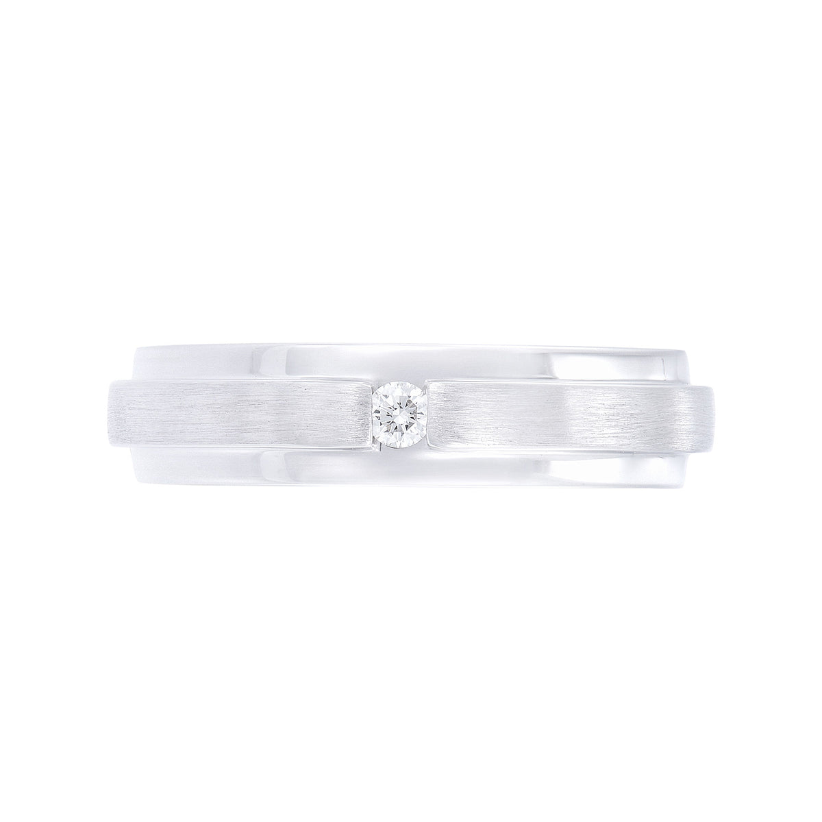 Tension Diamond Men's Ring in 925 Silver Palladium 00976(PLD)