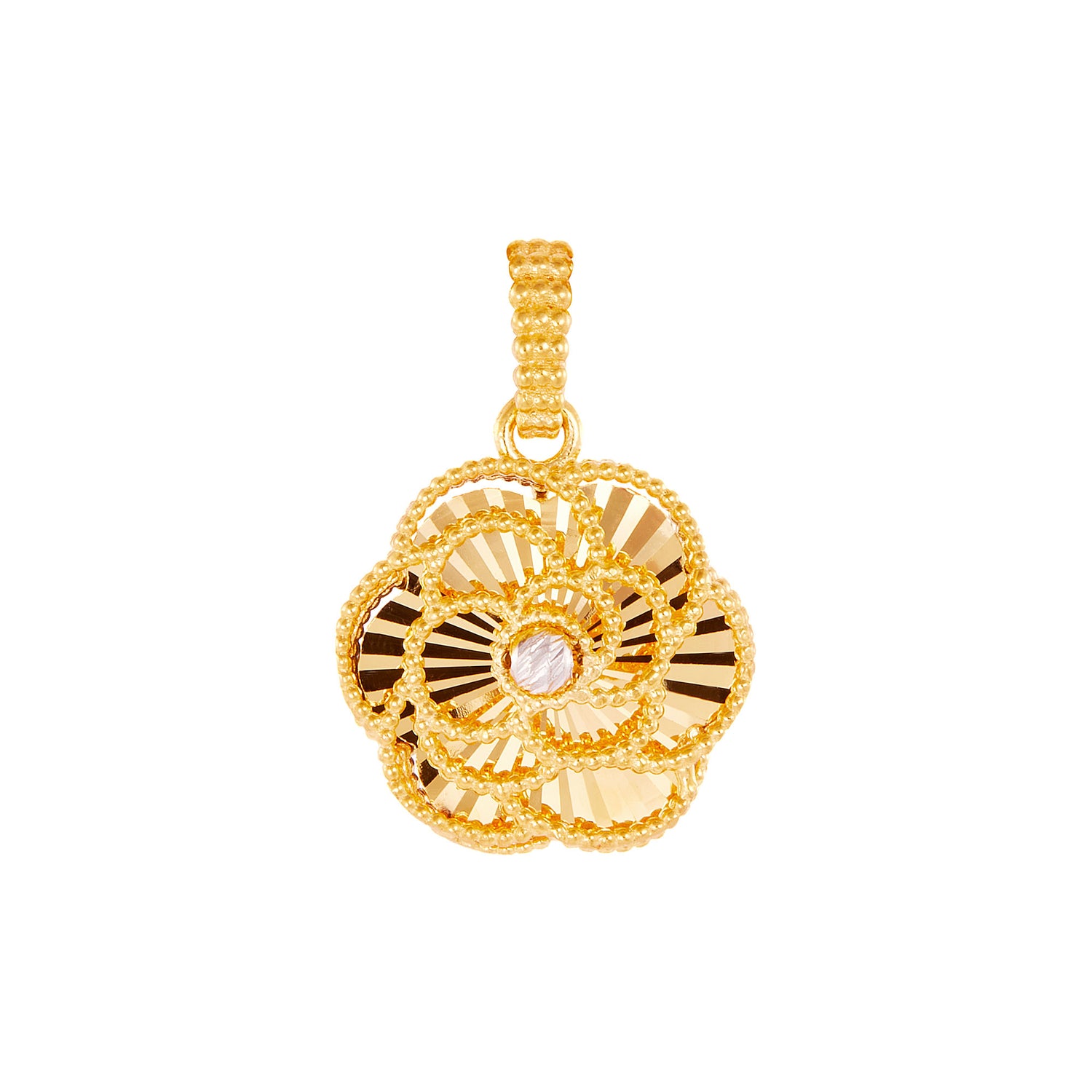 Oro Italia 916 Yellow and White Gold Pendant GP53560424(YW)-BI (22K Gold)