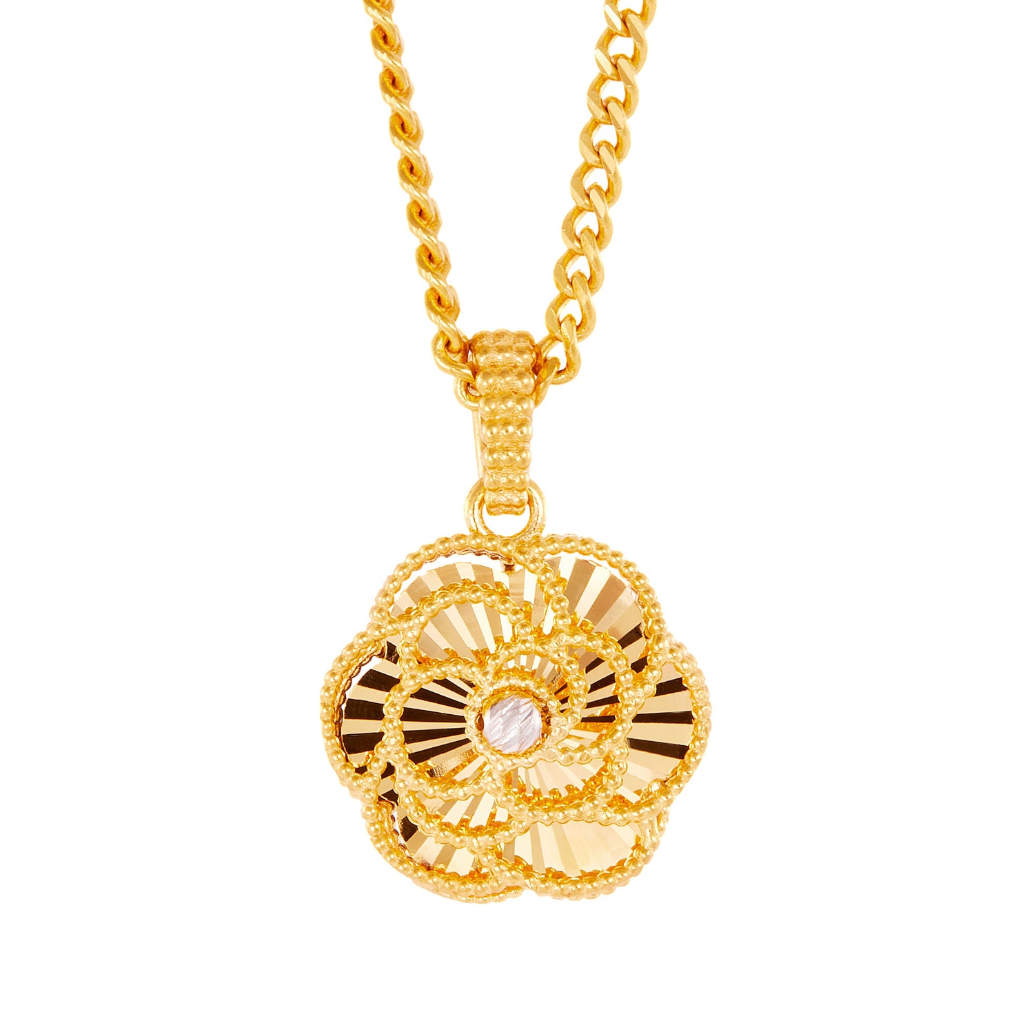 Oro Italia 916 Yellow and White Gold Pendant GP53560424(YW)-BI (22K Gold)