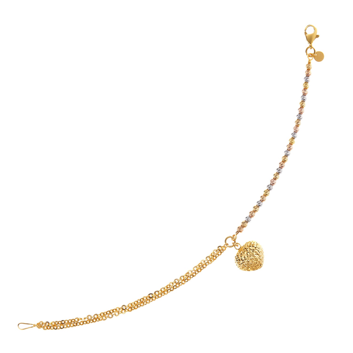 AMORE | Oro Italia 916 Yellow, Rose and White Gold Bracelet GW3399-TI (22K Gold)