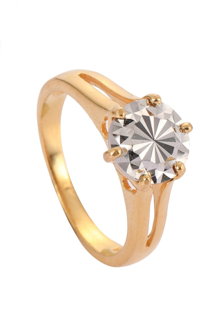 916/22K Yellow and White Gold Ring R5734