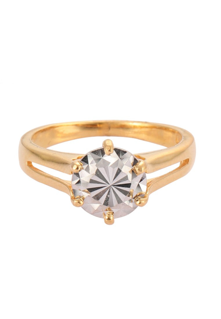 916/22K Yellow and White Gold Ring R5734