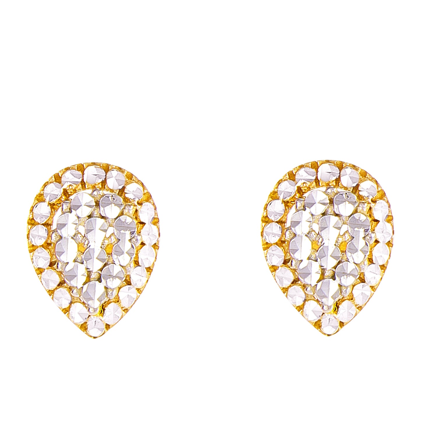 Oro Italia 916 White and Yellow Gold Earrings GE71780121(Y)-BI (22K Gold)