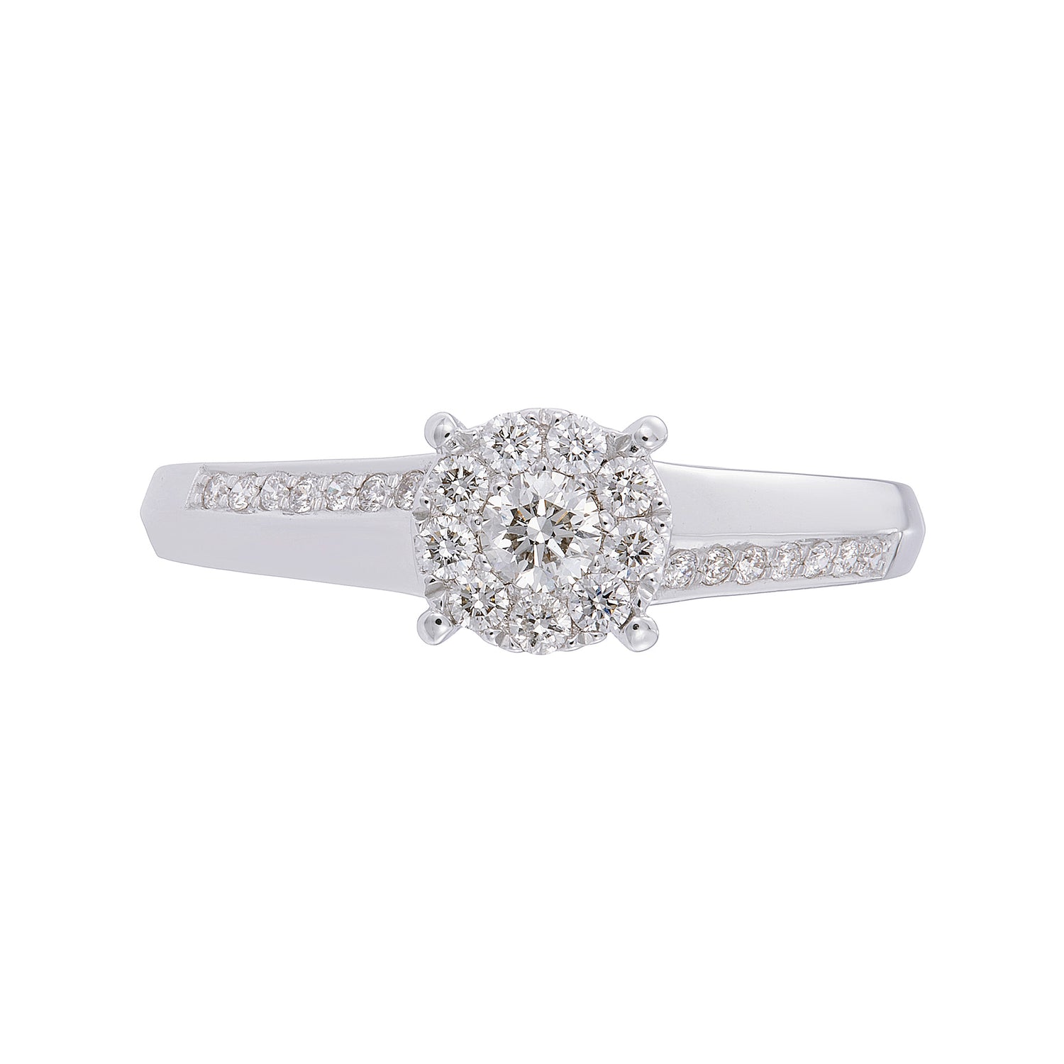 POLARIS | Round Diamond Ring in 750/18K White Gold 24080