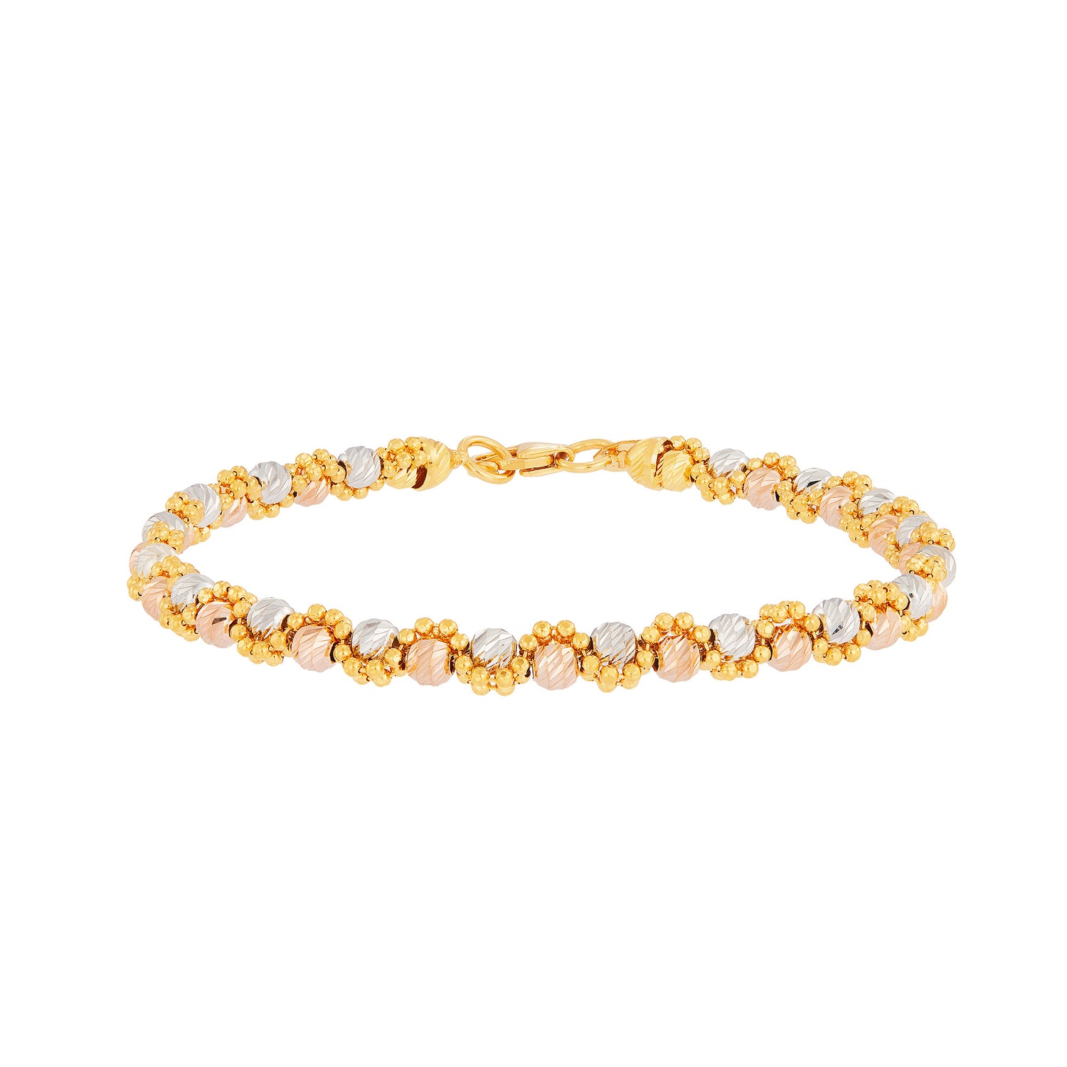 Oro Italia 916 Yellow, Rose and White Gold Bracelet GW3322-TI