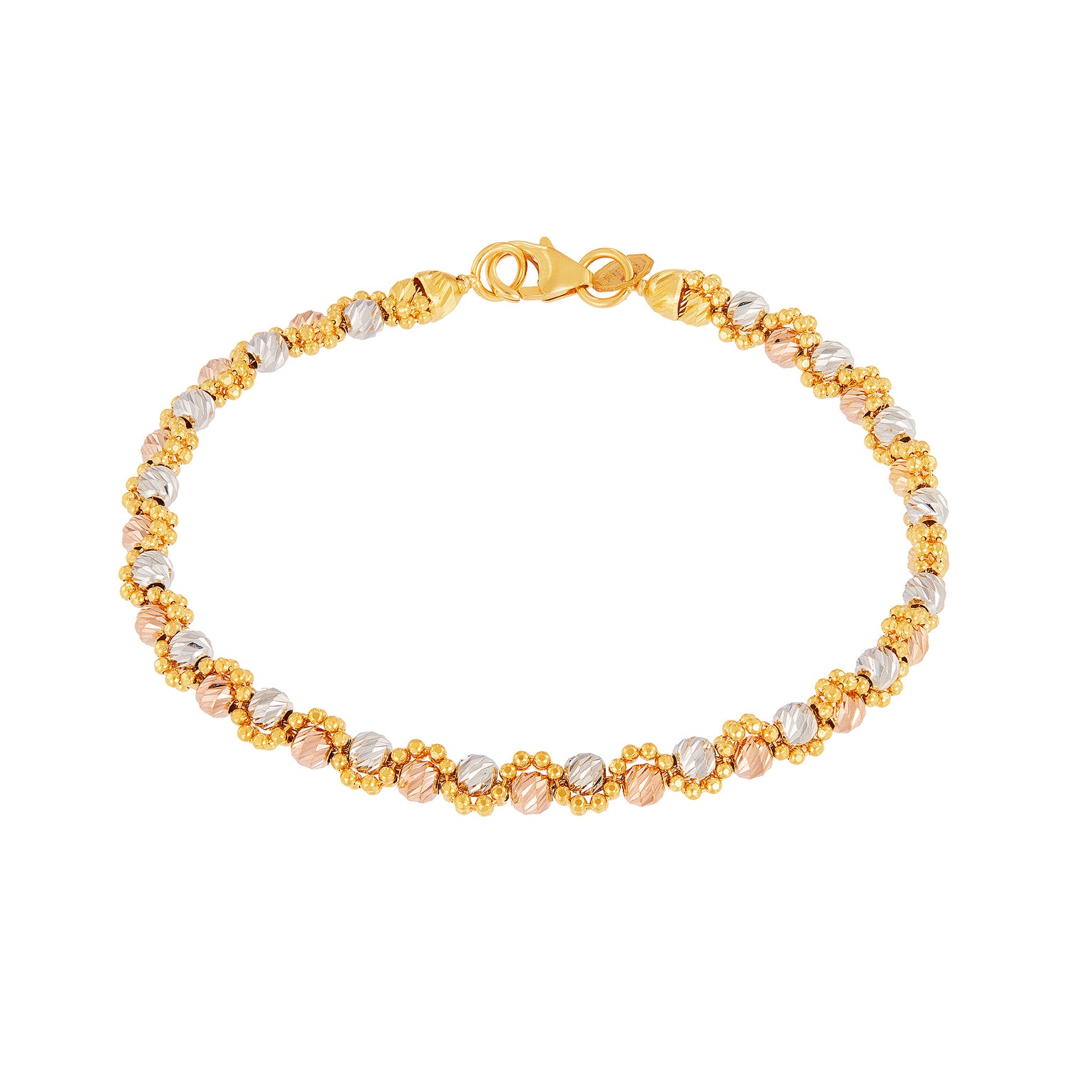 Oro Italia 916 Yellow, Rose and White Gold Bracelet GW3322-TI