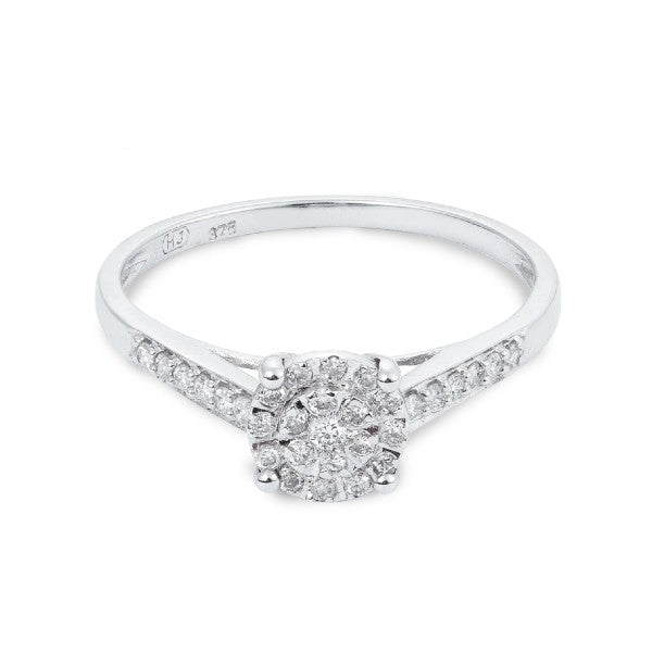 ICE | Illusion Diamond Ring in 375/9K White Gold 24299(R)