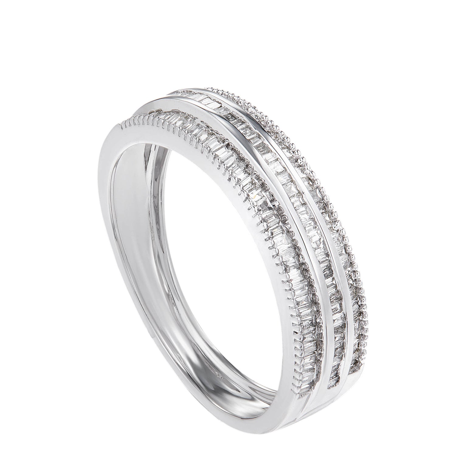 White Gold Diamond Ring in 375/9K White Gold 25002(B)