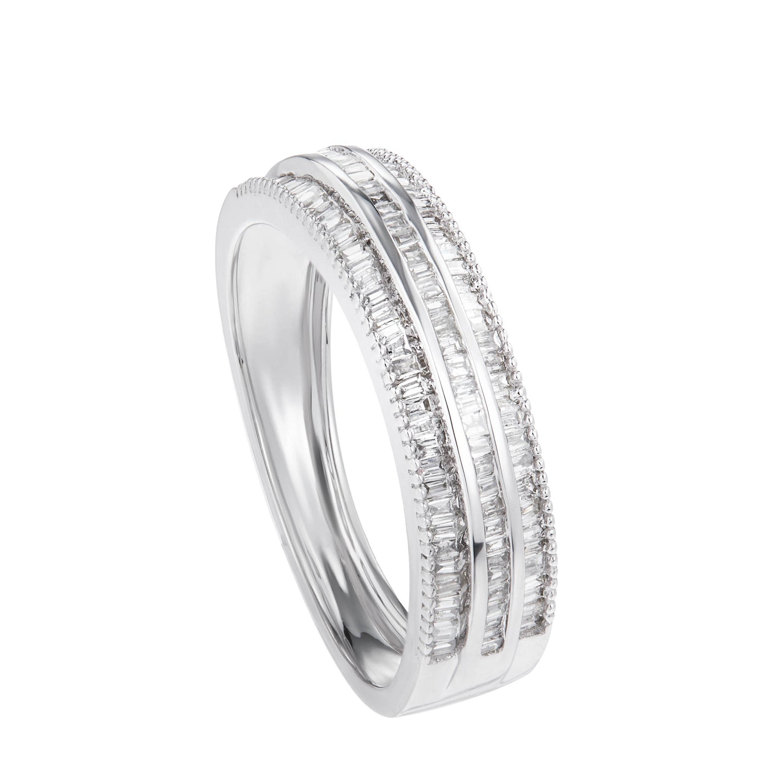 White Gold Diamond Ring in 375/9K White Gold 25002(B)