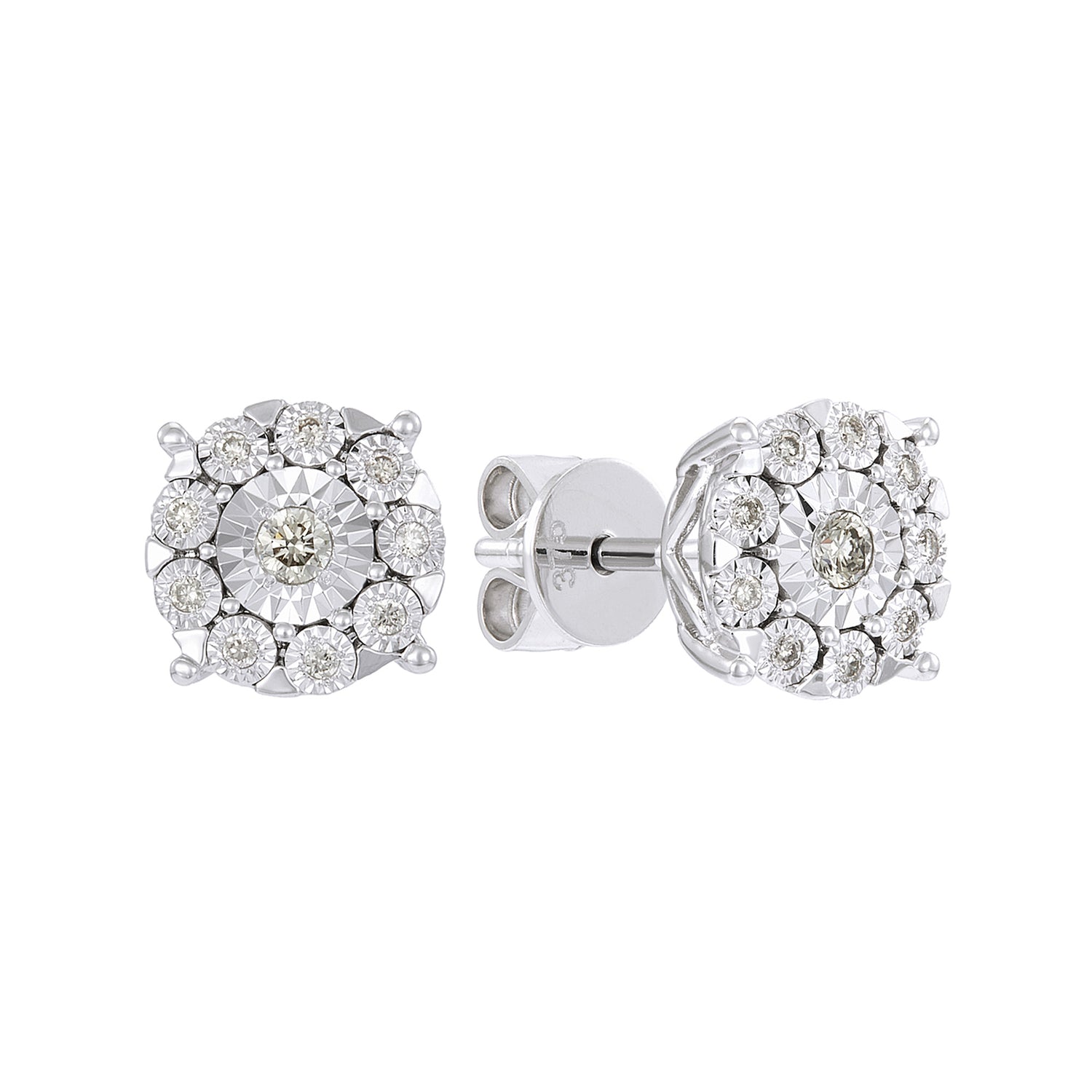 Diamond Earrings in 375/9K White Gold 25715(E)