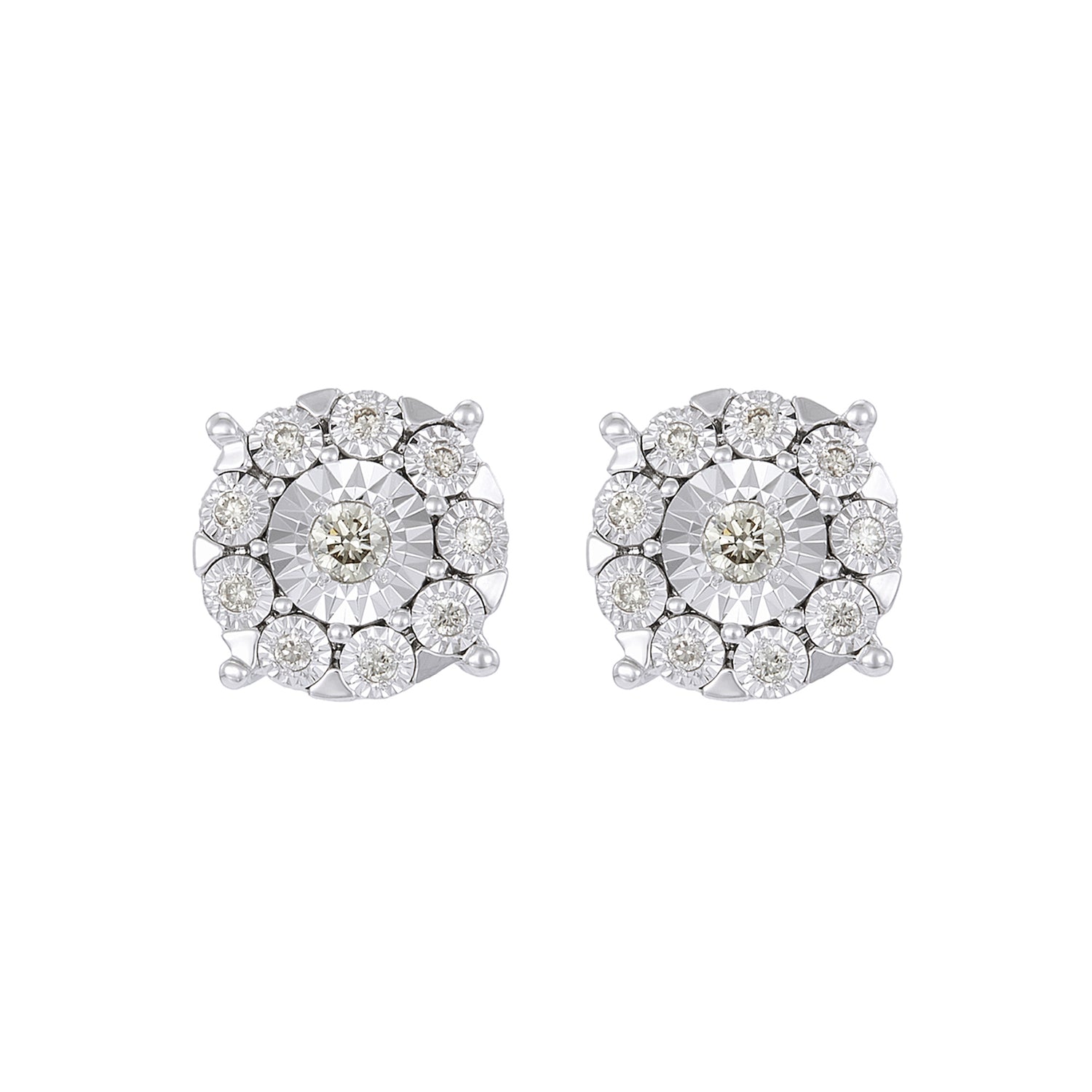 Diamond Earrings in 375/9K White Gold 25715(E)